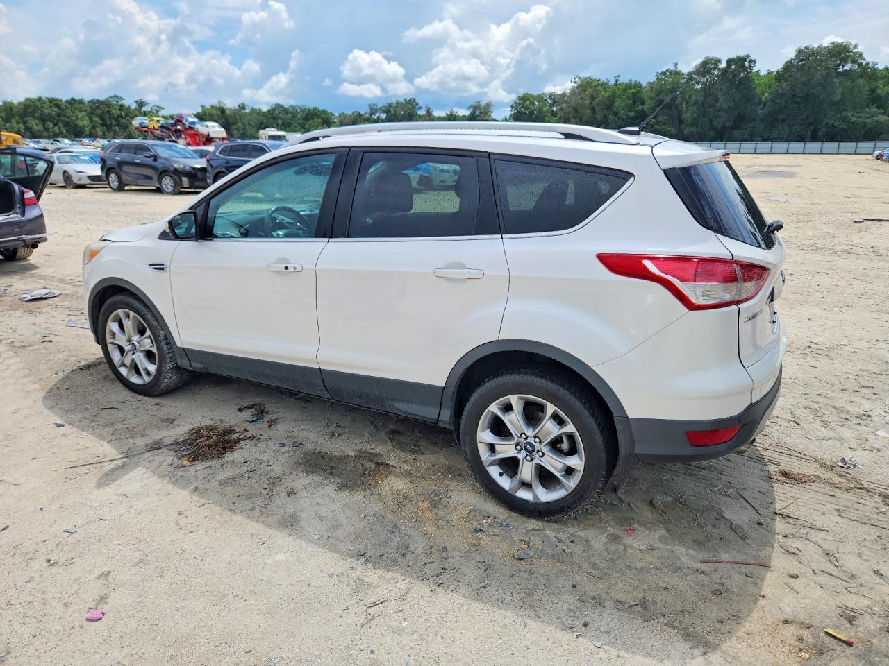 2014 Ford Escape Titanium White vin: 1FMCU0J99EUB86387
