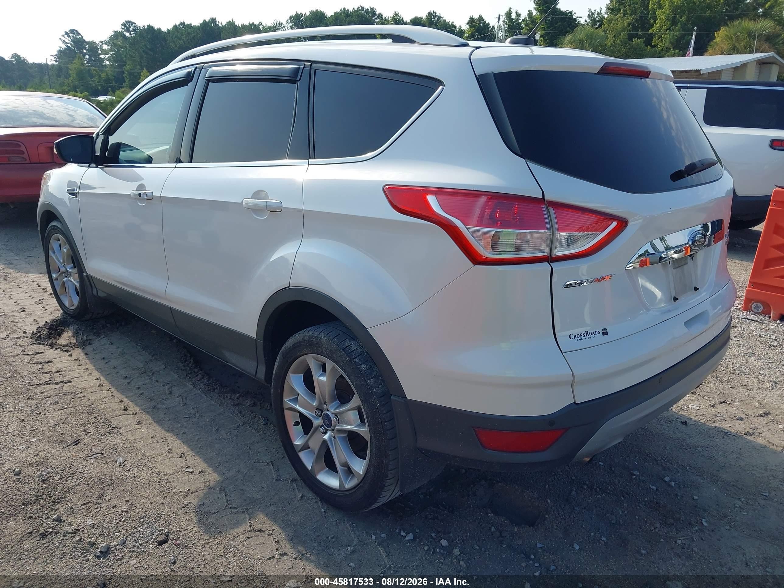 2014 Ford Escape Titanium White vin: 1FMCU0J99EUC81385