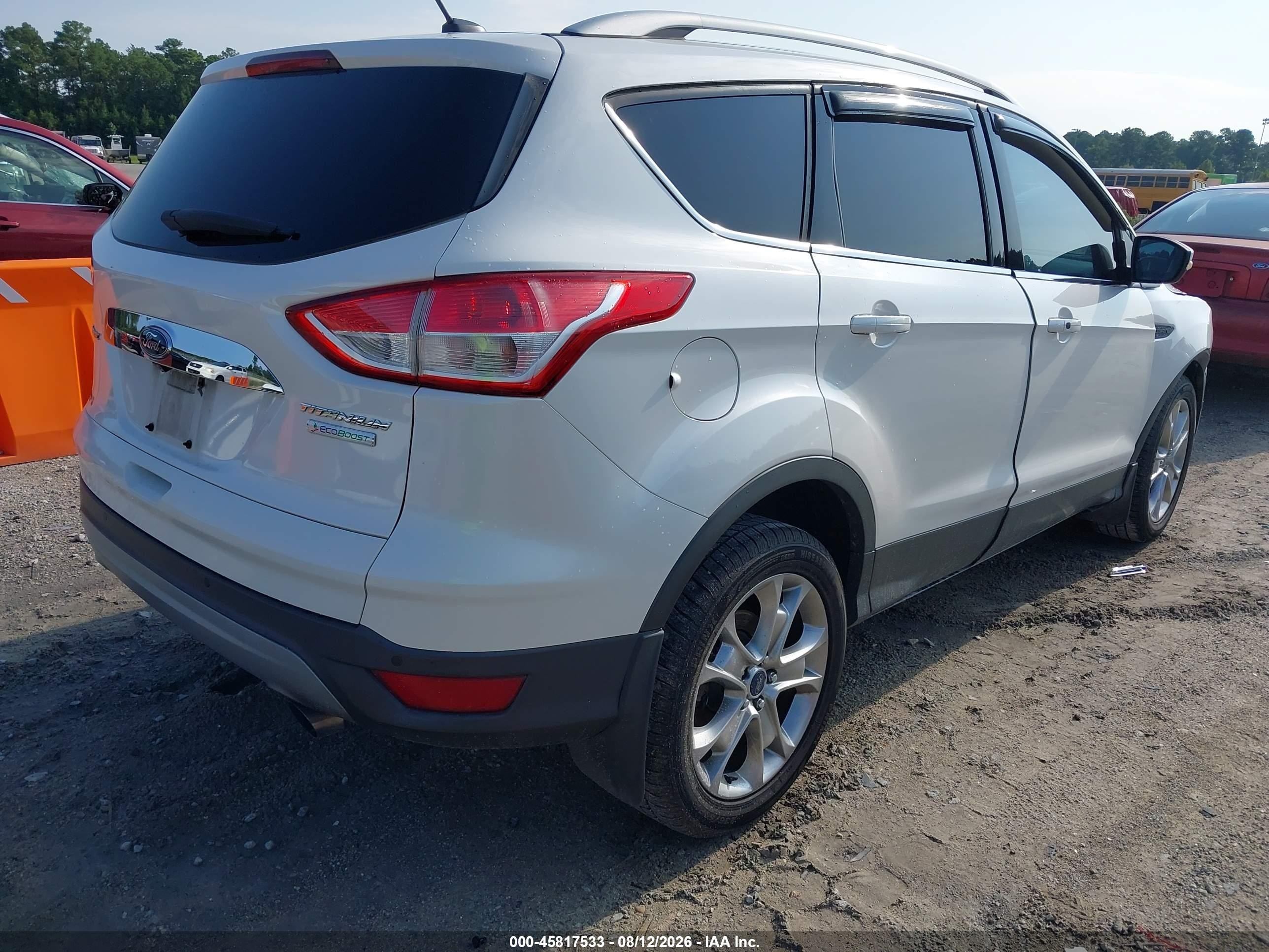 2014 Ford Escape Titanium White vin: 1FMCU0J99EUC81385