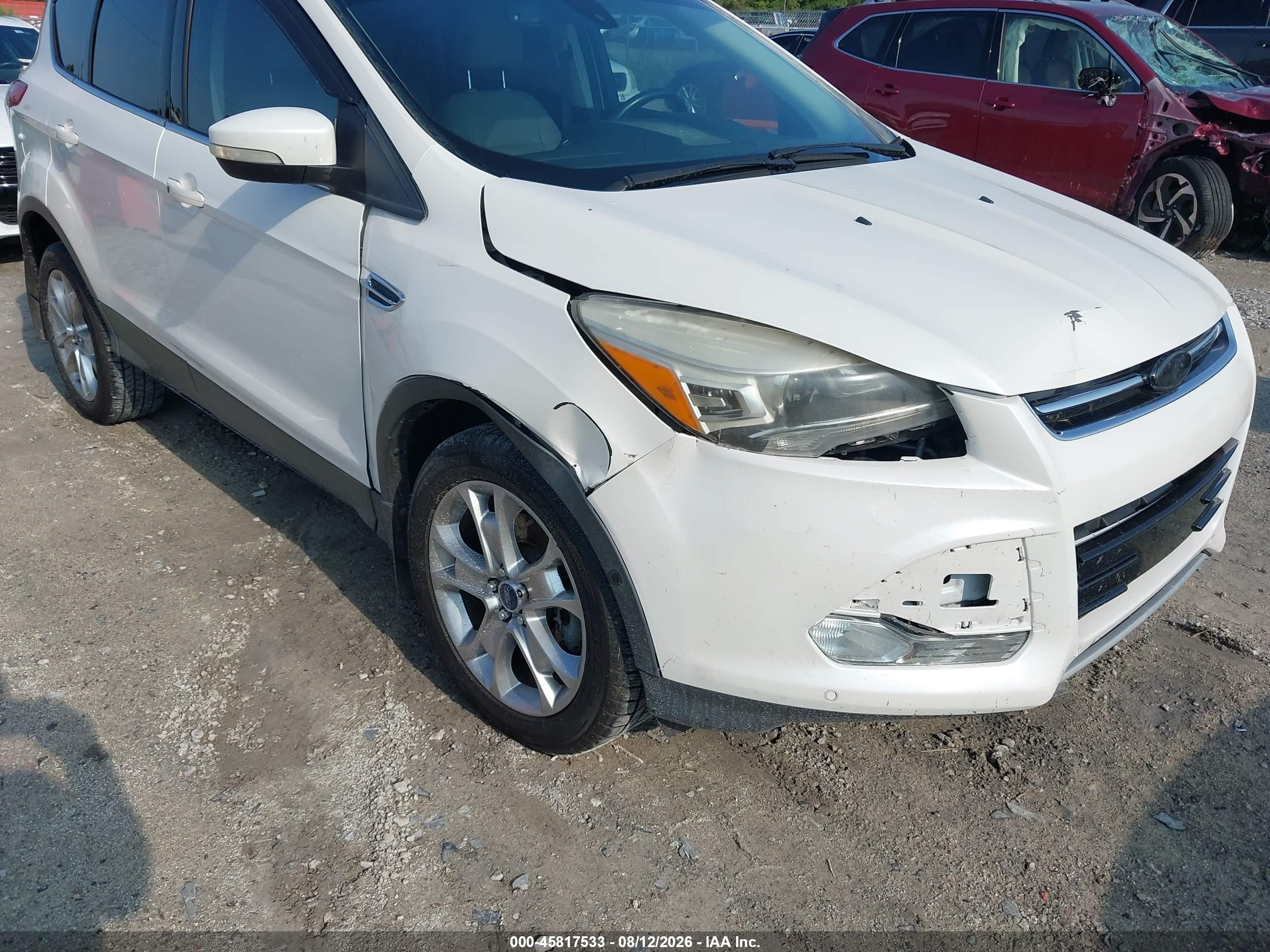 2014 Ford Escape Titanium White vin: 1FMCU0J99EUC81385