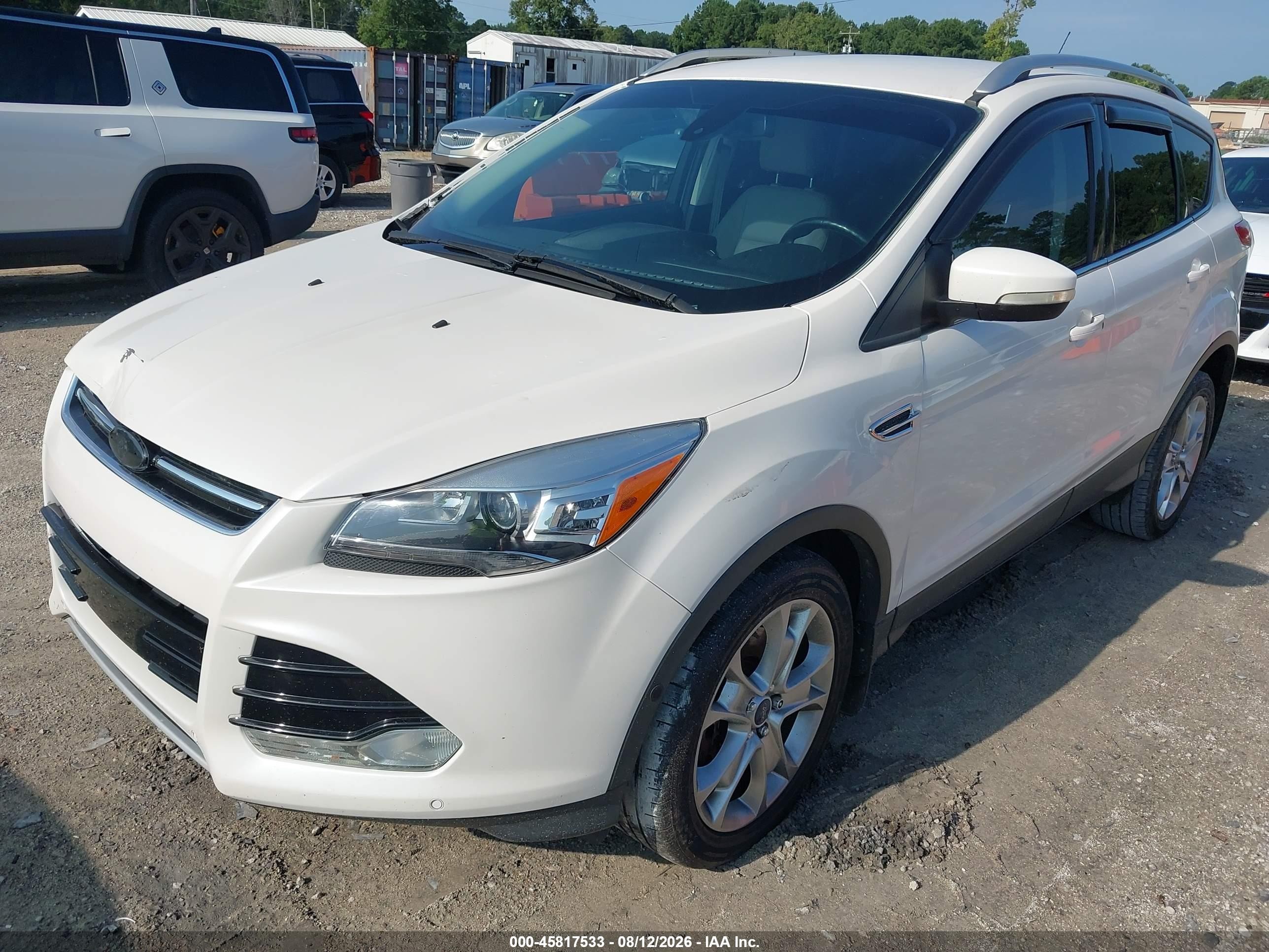 2014 Ford Escape Titanium White vin: 1FMCU0J99EUC81385