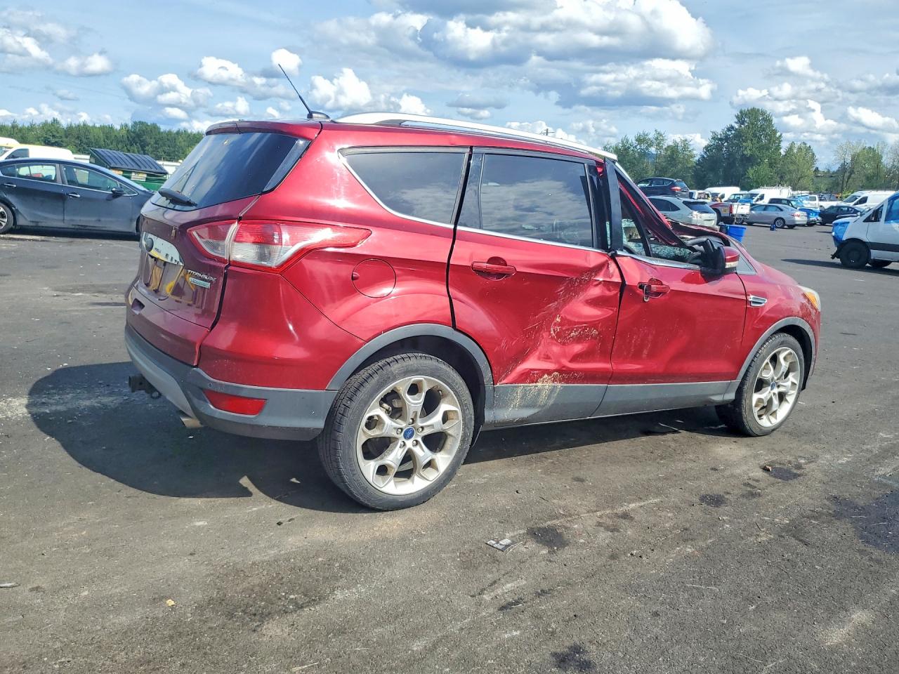 2014 Ford Escape Titanium Burgundy vin: 1FMCU0J99EUD51421