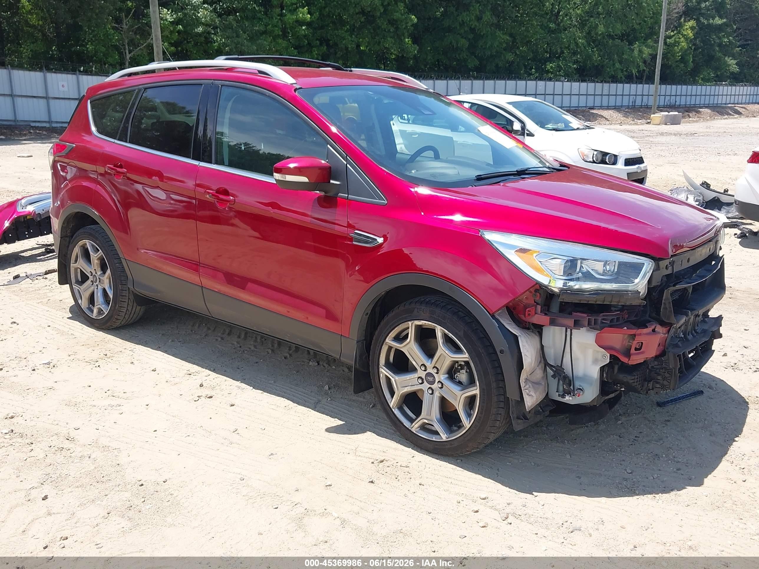 2017 Ford Escape Titanium Red vin: 1FMCU0J99HUA75133