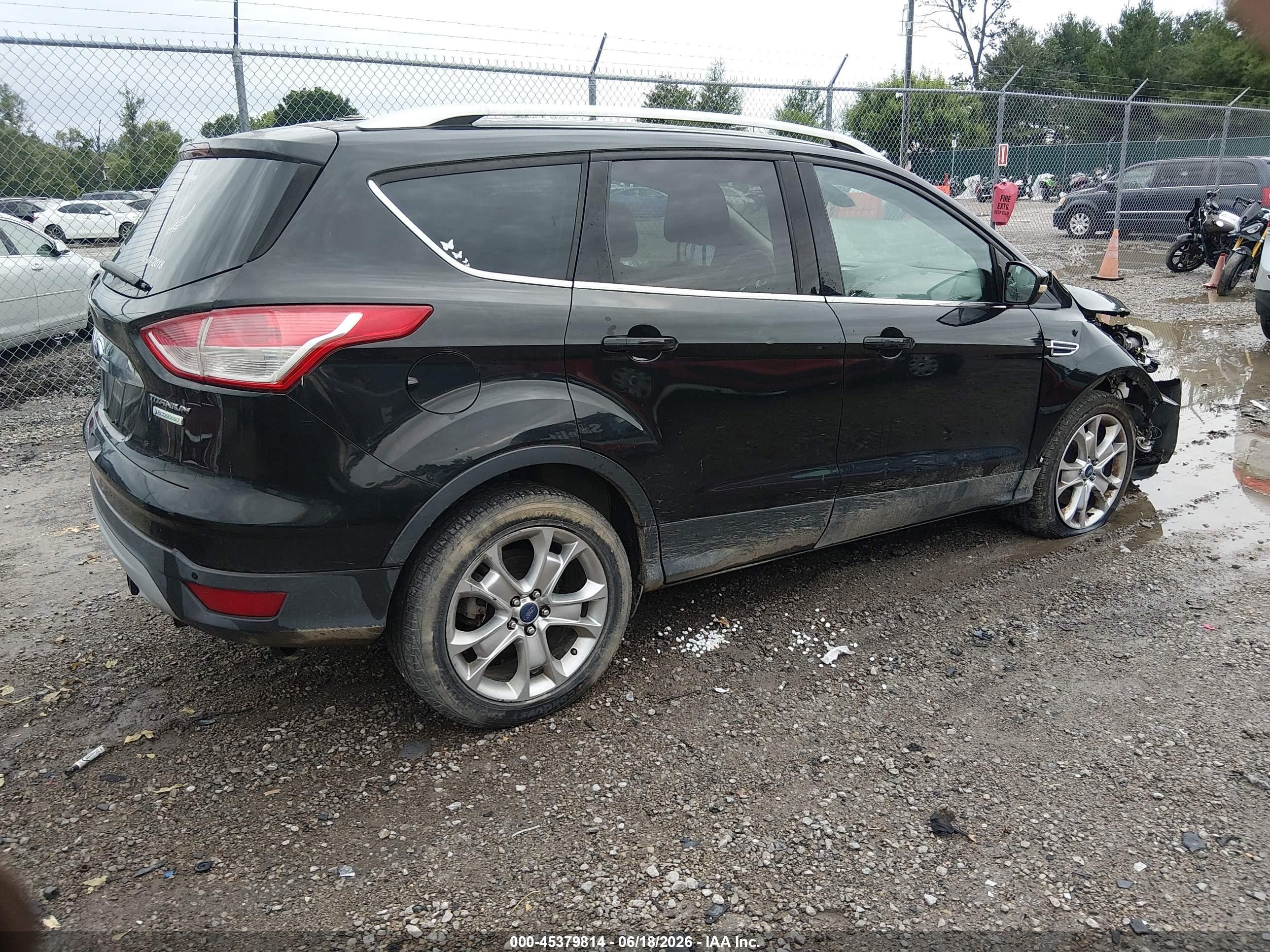 2014 Ford Escape Titanium Черный vin: 1FMCU0J9XEUA36868
