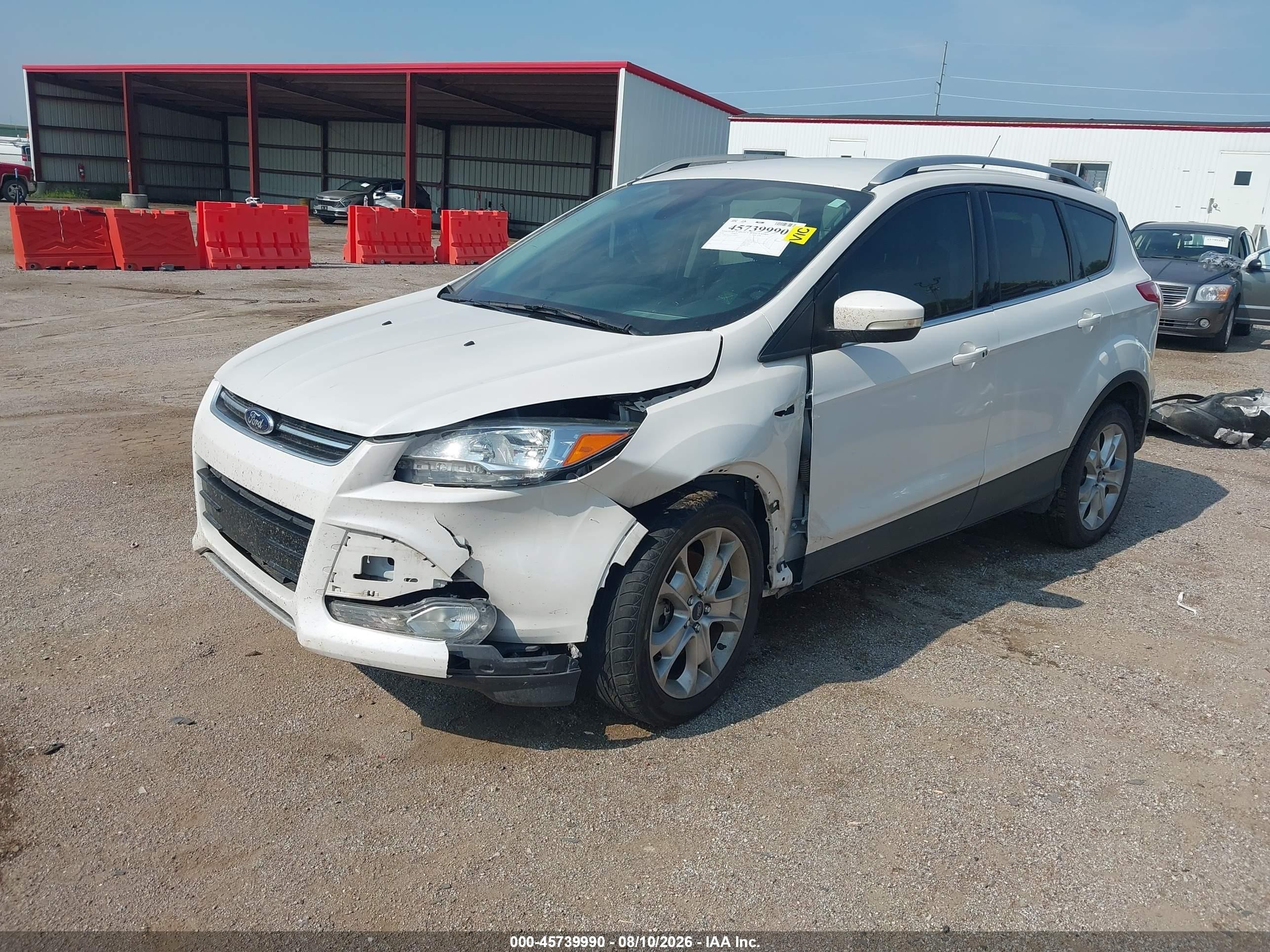 2014 Ford Escape Titanium White vin: 1FMCU0J9XEUD99929