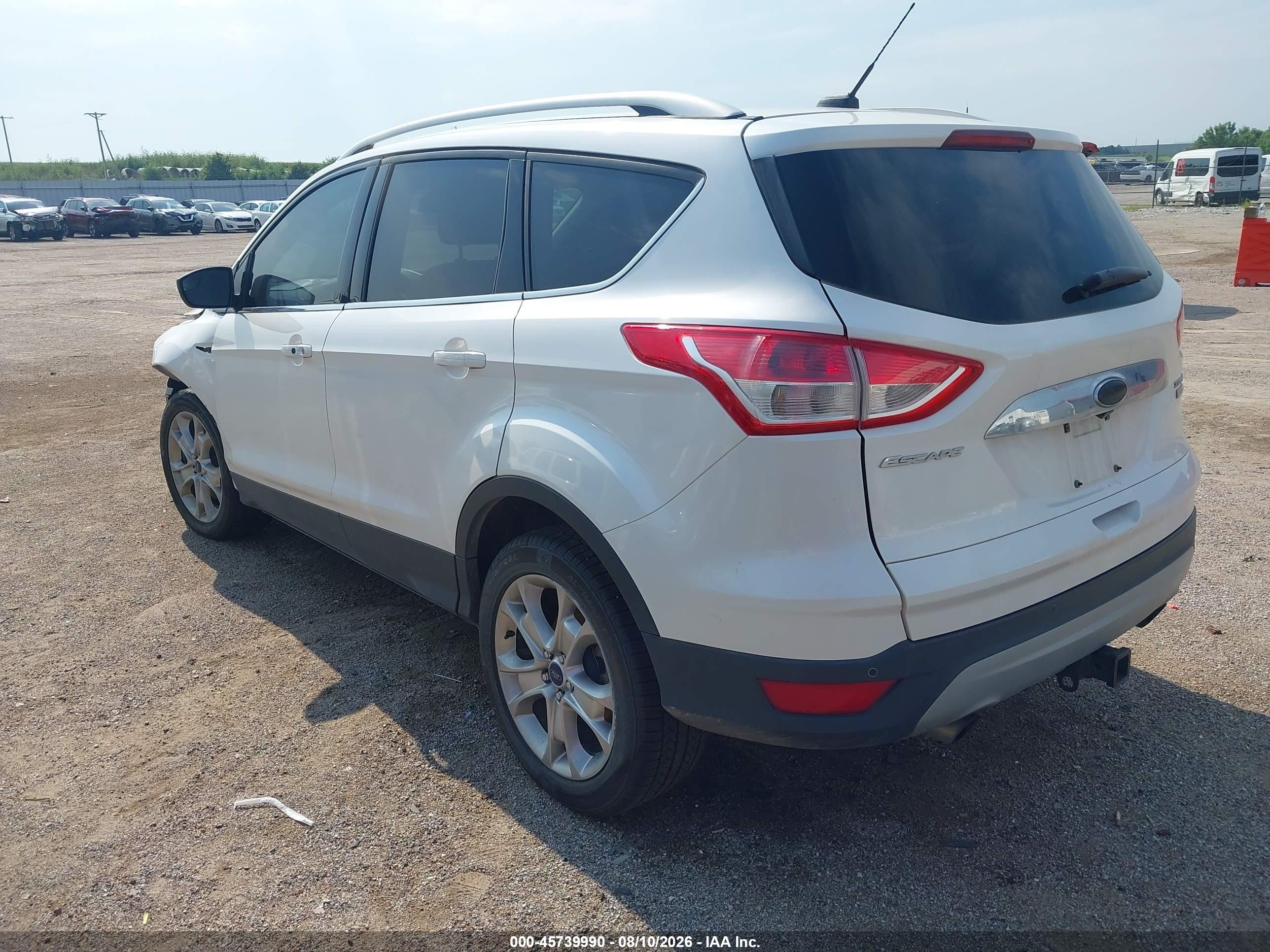 2014 Ford Escape Titanium White vin: 1FMCU0J9XEUD99929