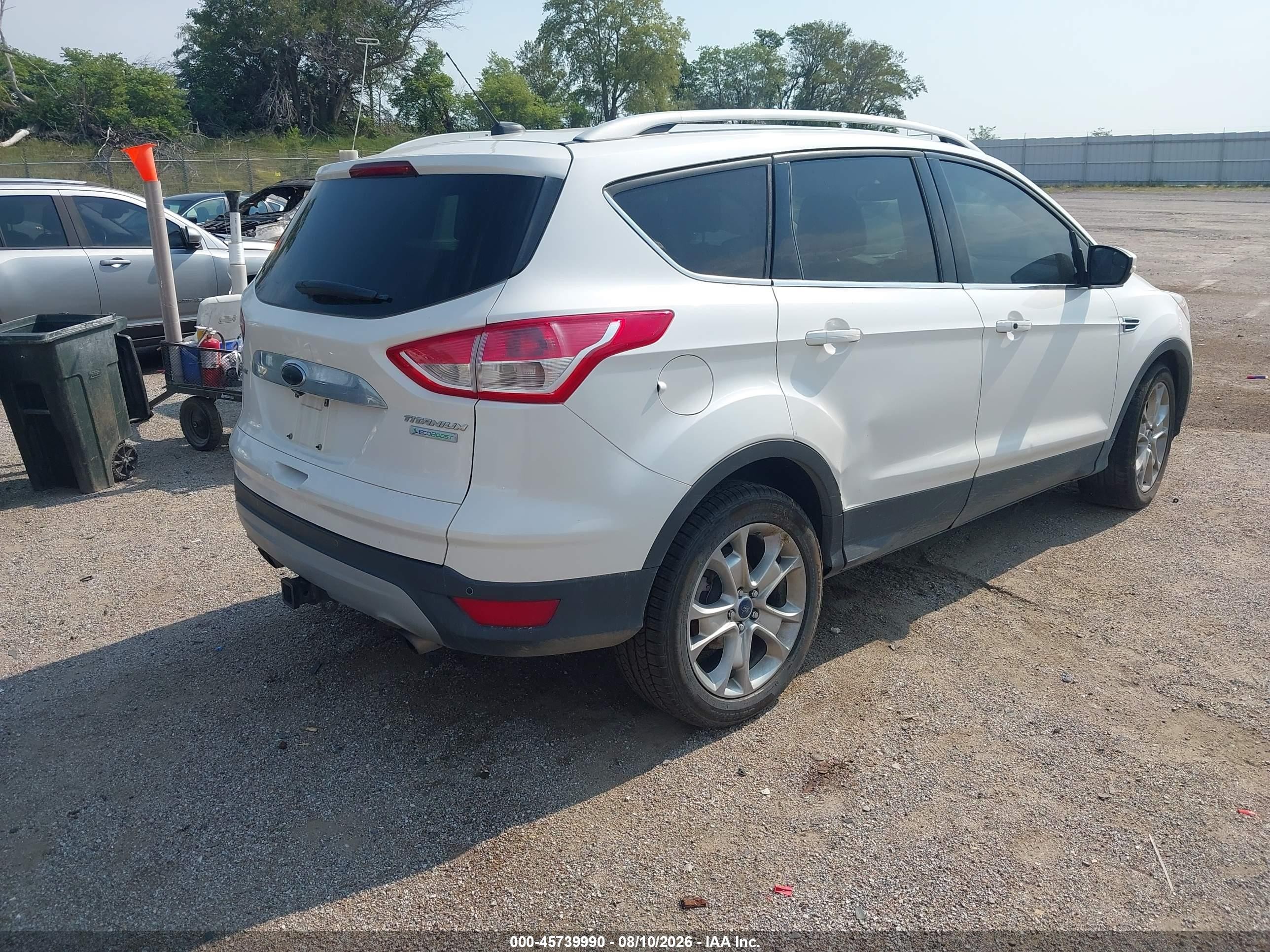 2014 Ford Escape Titanium White vin: 1FMCU0J9XEUD99929