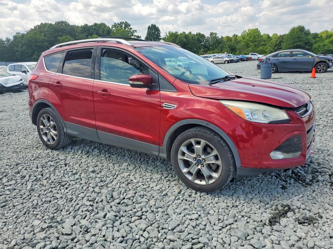 2014 Ford Escape Titanium Red vin: 1FMCU0J9XEUE49325