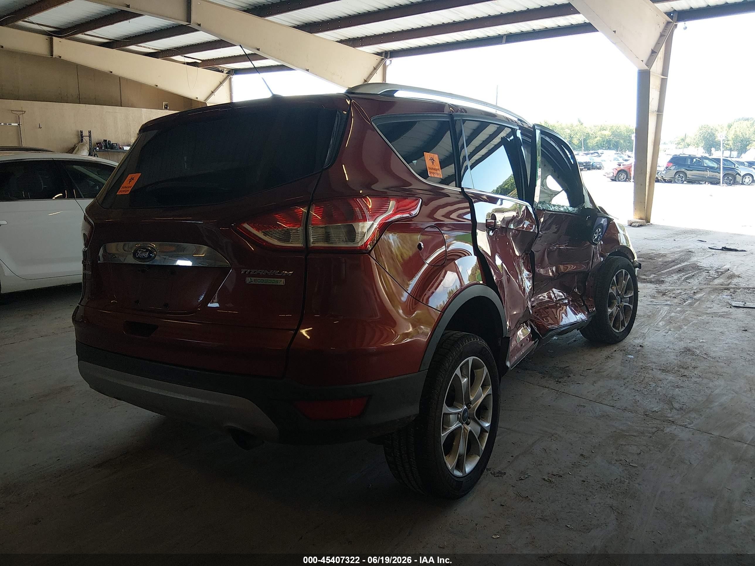 2015 Ford Escape Titanium Red vin: 1FMCU0J9XFUA68852