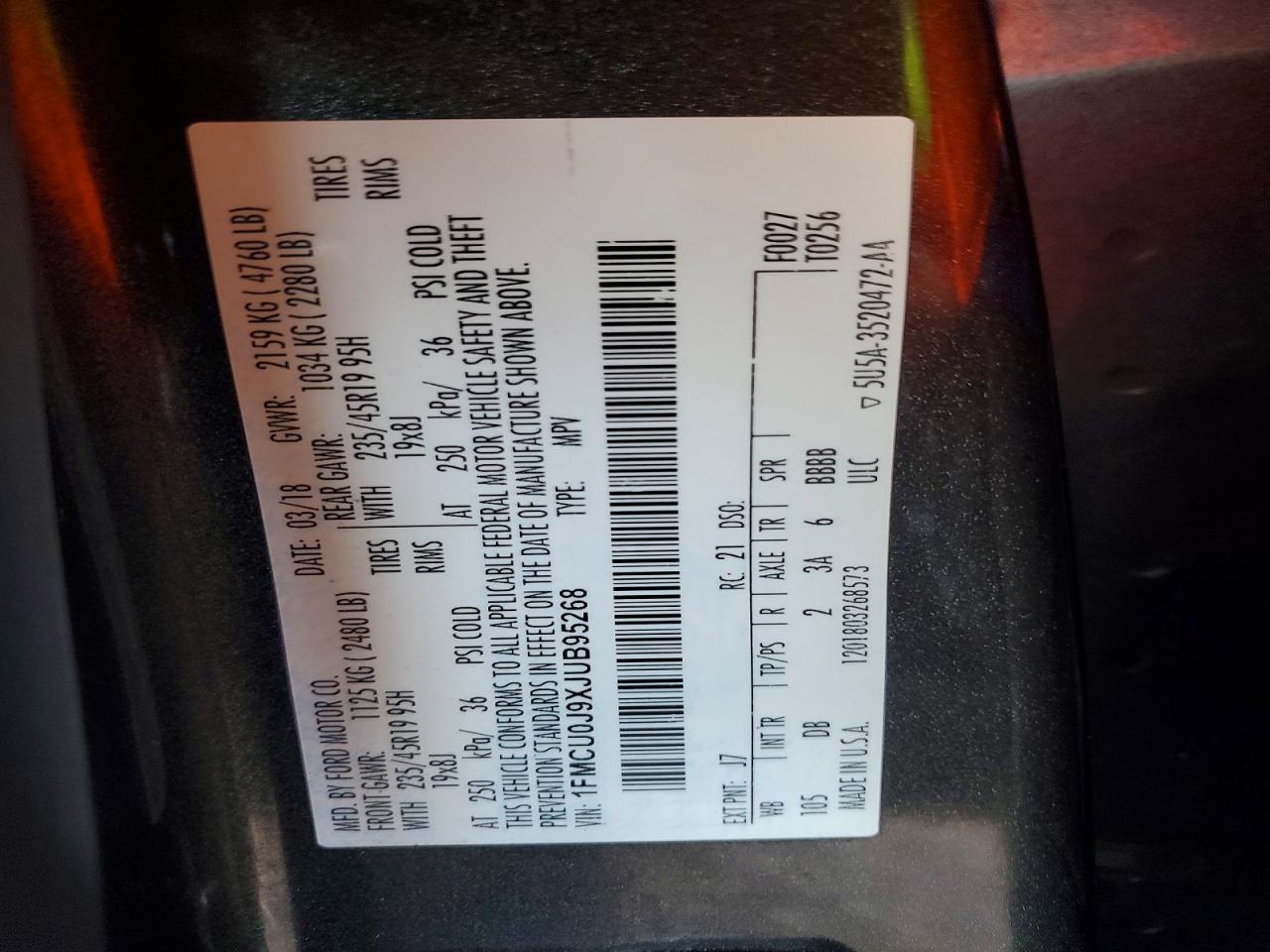 2018 Ford Escape Titanium Black vin: 1FMCU0J9XJUB95268