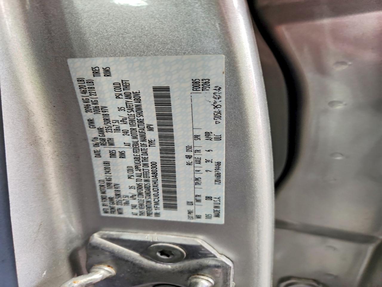 2017 Ford Escape Titanium Silver vin: 1FMCU0JDXHUA80300