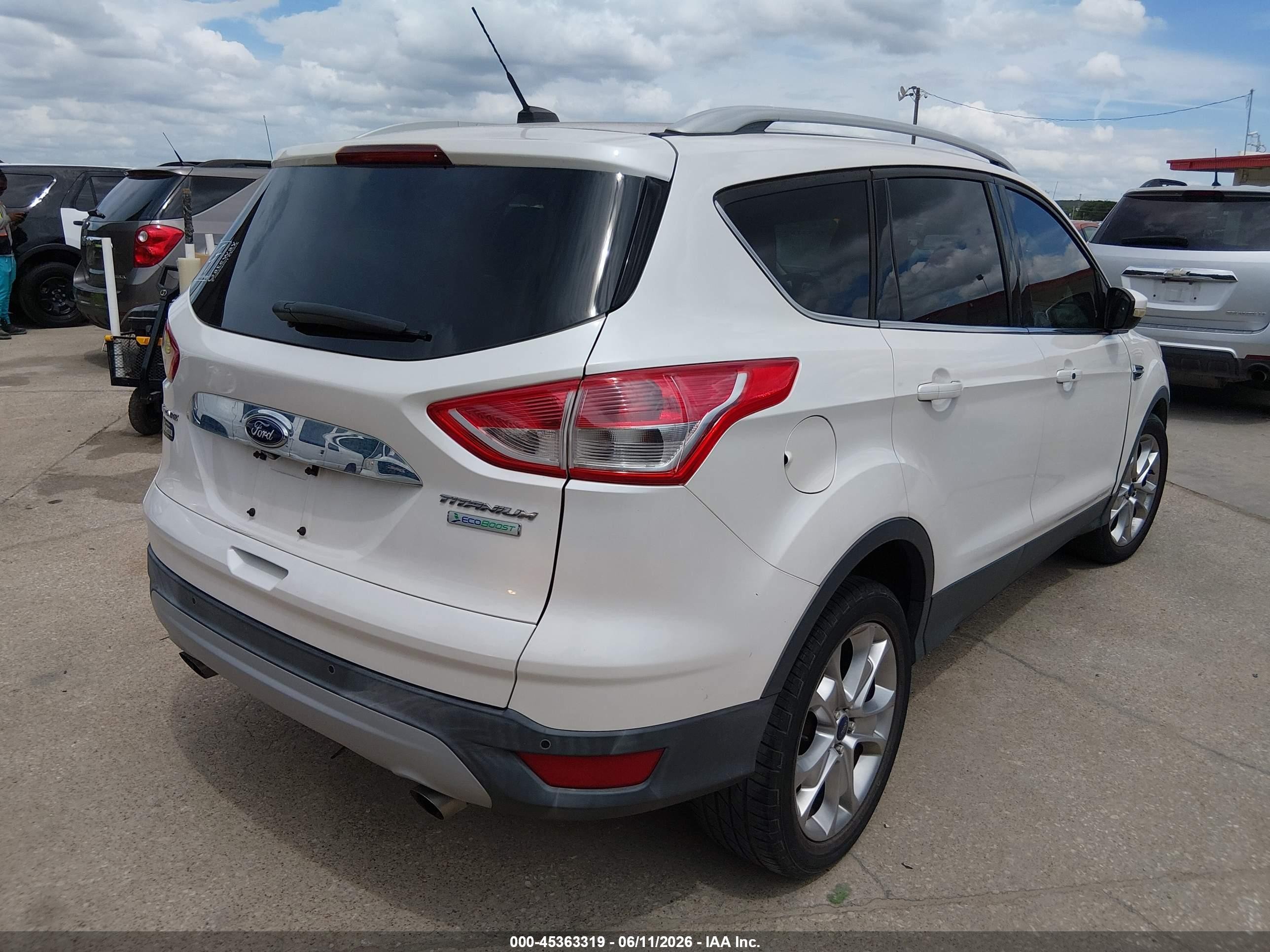 2014 Ford Escape Titanium White vin: 1FMCU0JX0EUE06983