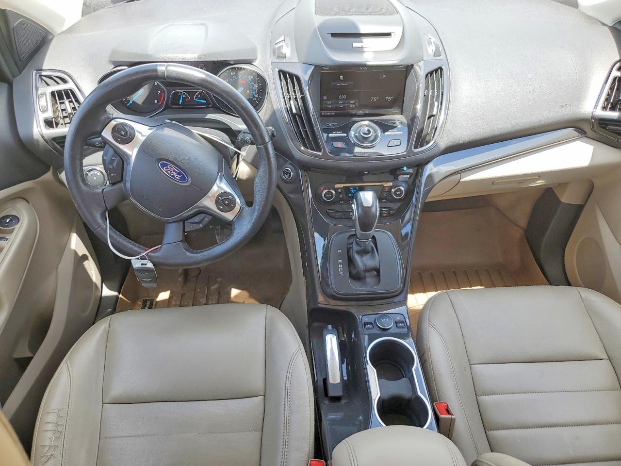 2014 Ford Escape Titanium White vin: 1FMCU0JX0EUE25453