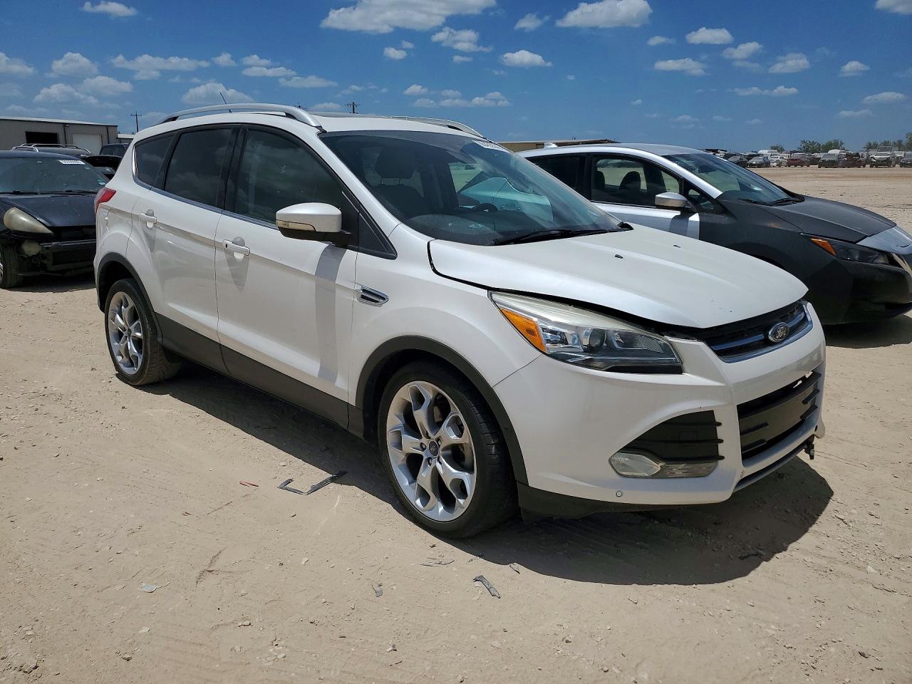 2014 Ford Escape Titanium White vin: 1FMCU0JX0EUE25453