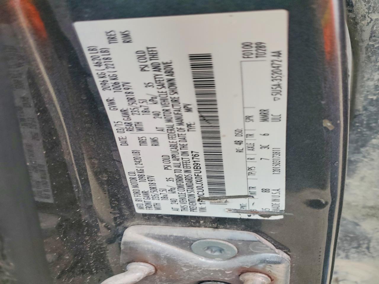 2015 Ford Escape Titanium Silver vin: 1FMCU0JX0FUB91767