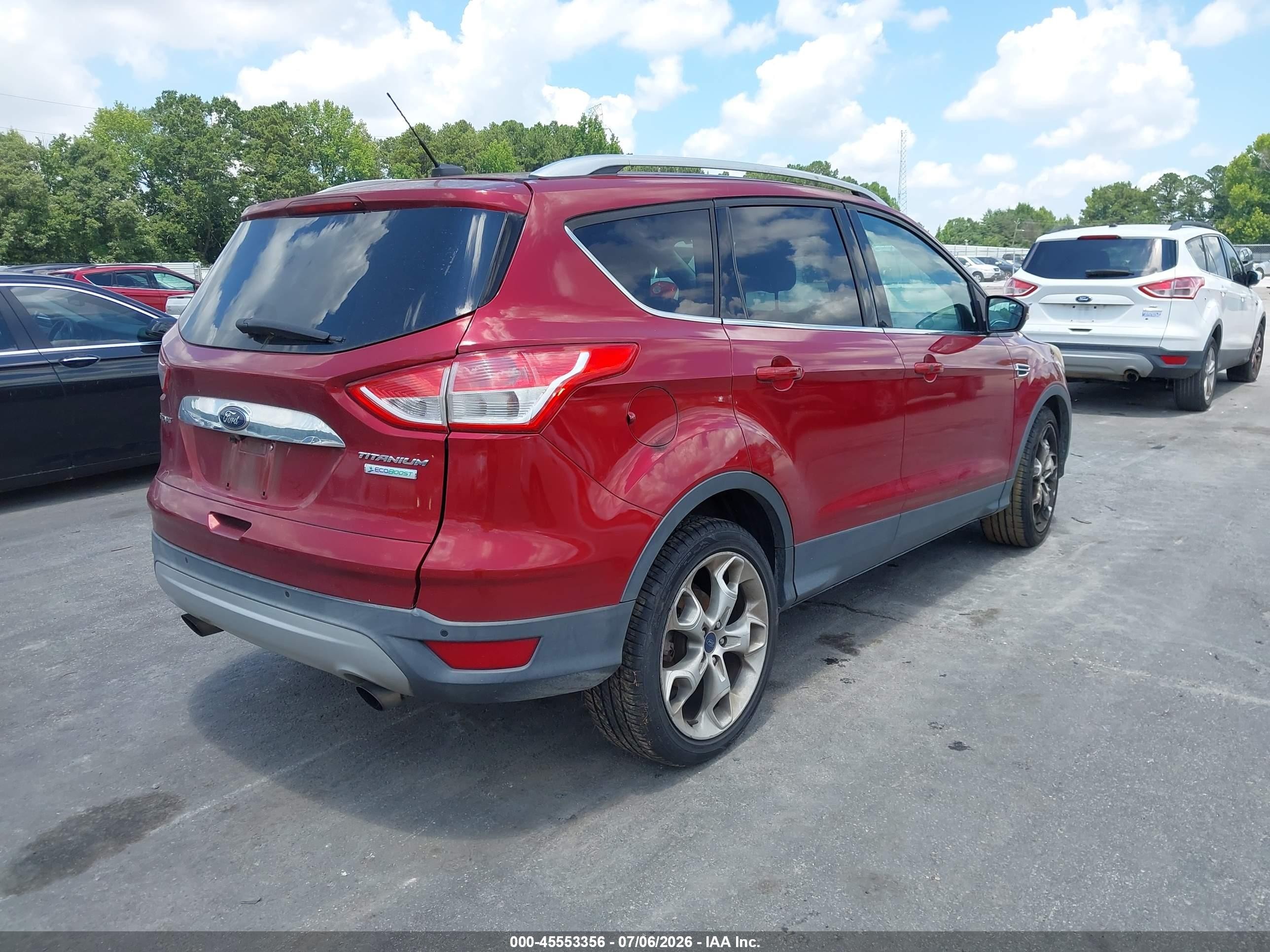 2014 Ford Escape Titanium Red vin: 1FMCU0JX1EUB54354