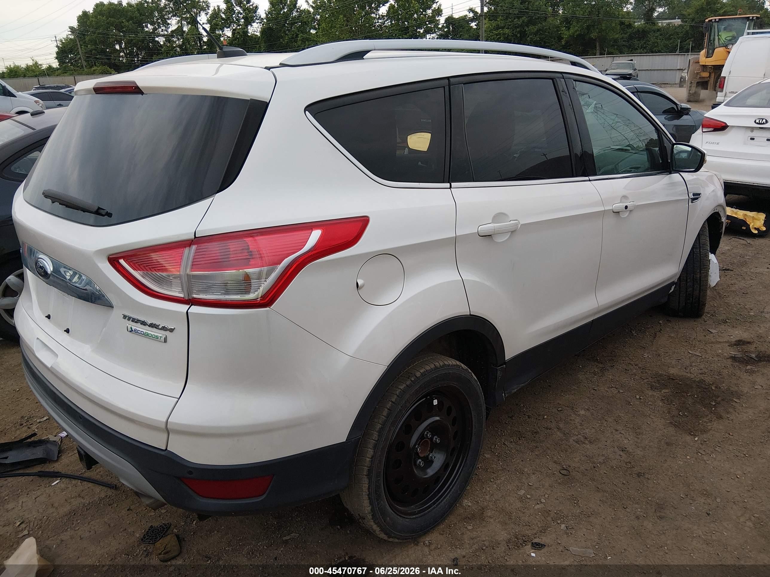 2014 Ford Escape Titanium White vin: 1FMCU0JX1EUB70912