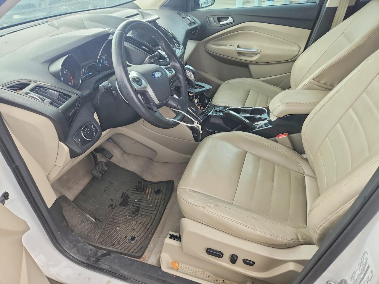 2014 Ford Escape Titanium White vin: 1FMCU0JX1EUC21020