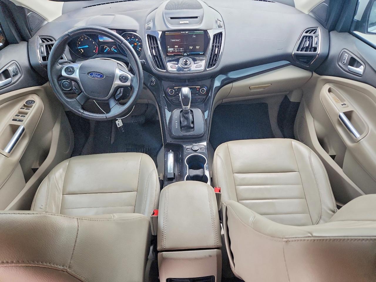 2014 Ford Escape Titanium White vin: 1FMCU0JX1EUC21020