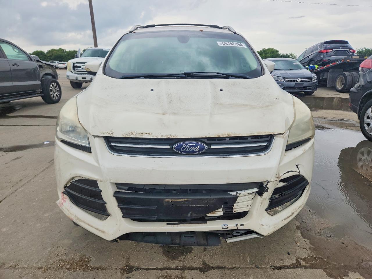 2014 Ford Escape Titanium White vin: 1FMCU0JX1EUC21020