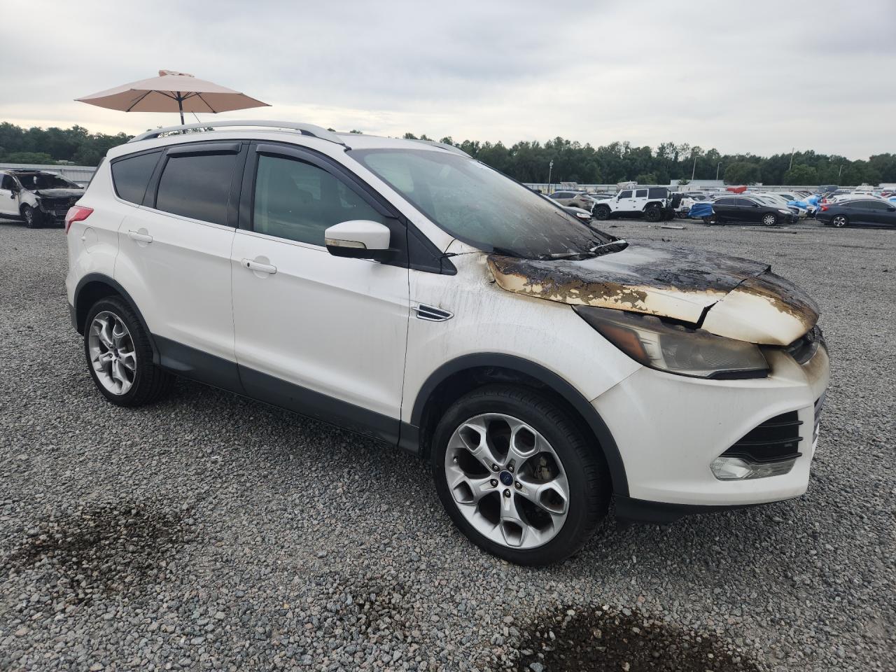 2014 Ford Escape Titanium Белый vin: 1FMCU0JX2EUA10571
