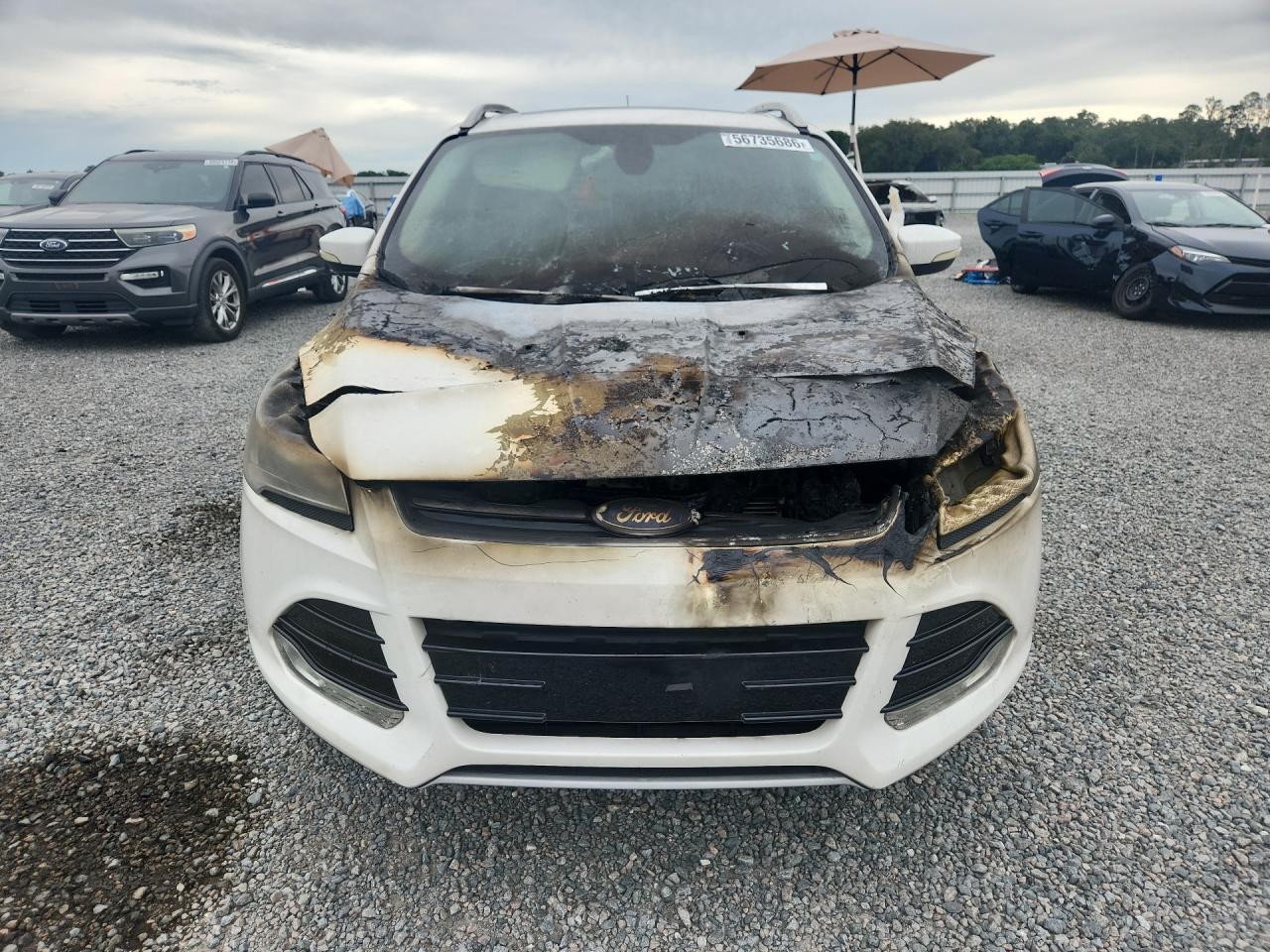 2014 Ford Escape Titanium Белый vin: 1FMCU0JX2EUA10571