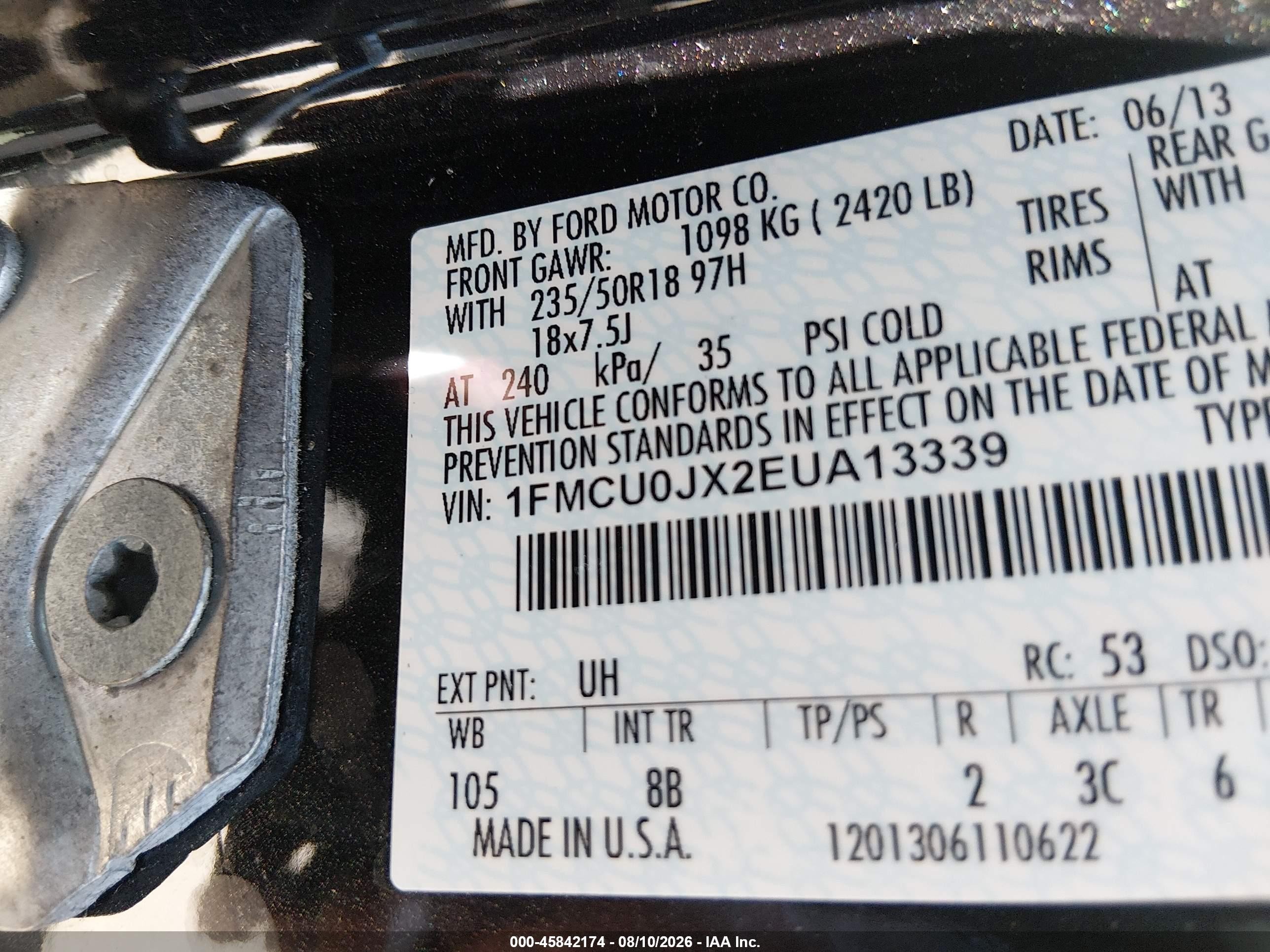 2014 Ford Escape Titanium Black vin: 1FMCU0JX2EUA13339