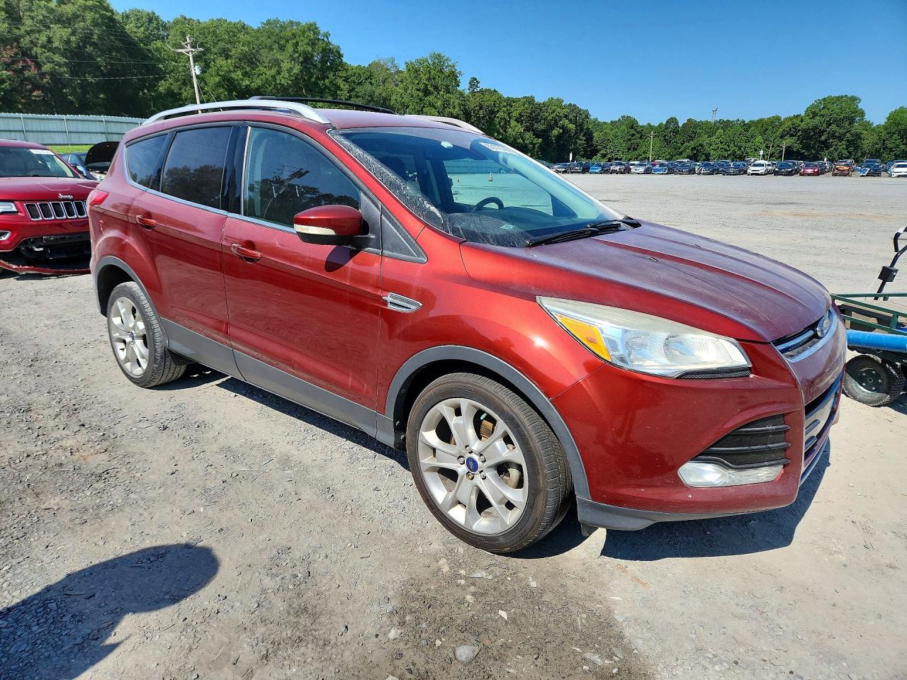 2014 Ford Escape Titanium Red vin: 1FMCU0JX2EUB44156