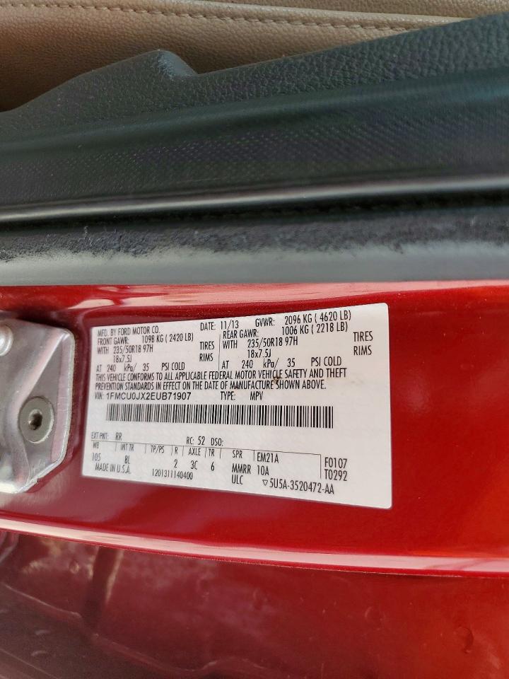 2014 Ford Escape Titanium Темно-бордовый vin: 1FMCU0JX2EUB71907