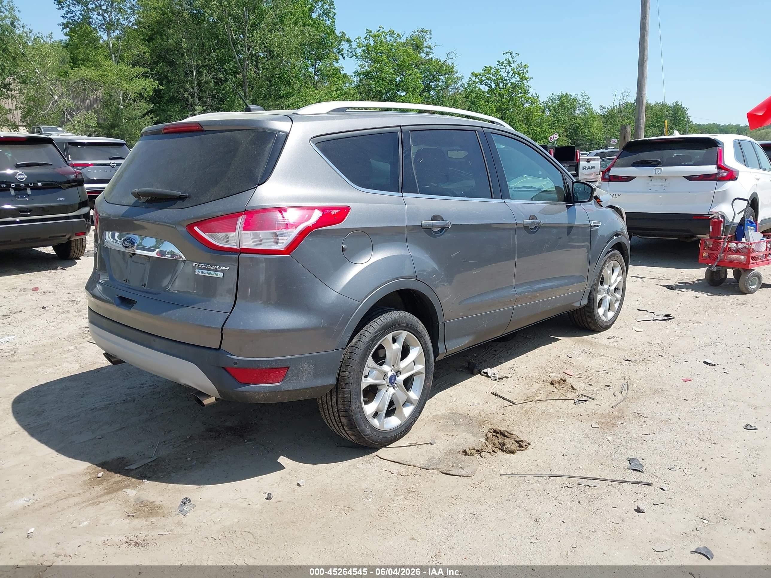 2014 Ford Escape Titanium Серый vin: 1FMCU0JX2EUC14058