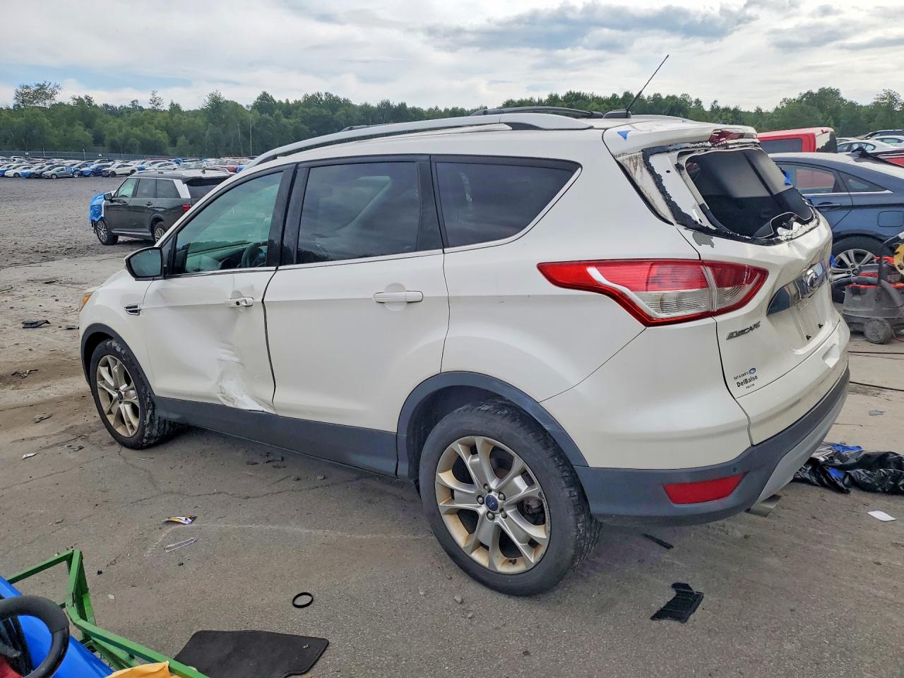 2014 Ford Escape Titanium White vin: 1FMCU0JX2EUC41258