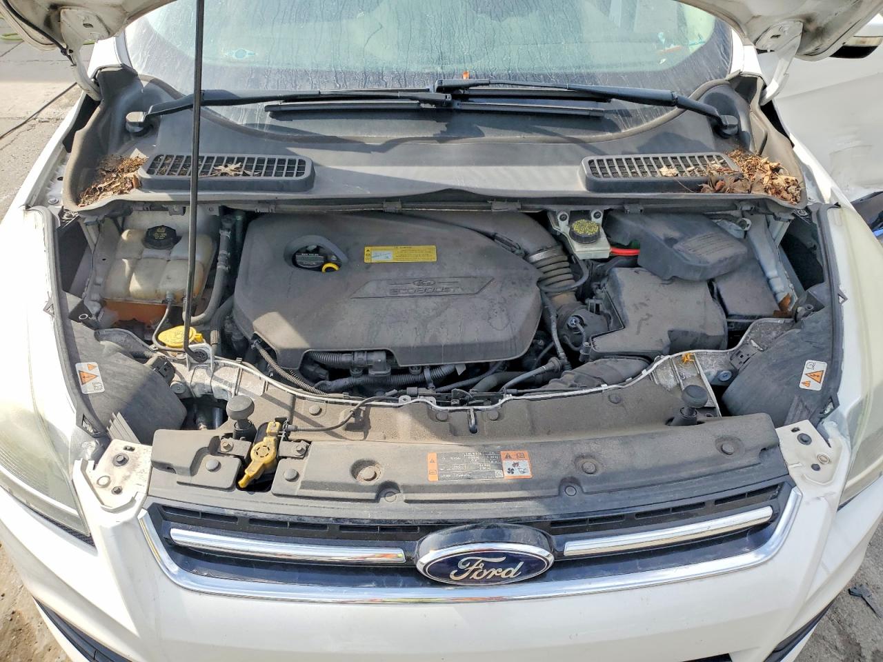 2014 Ford Escape Titanium White vin: 1FMCU0JX2EUC41258