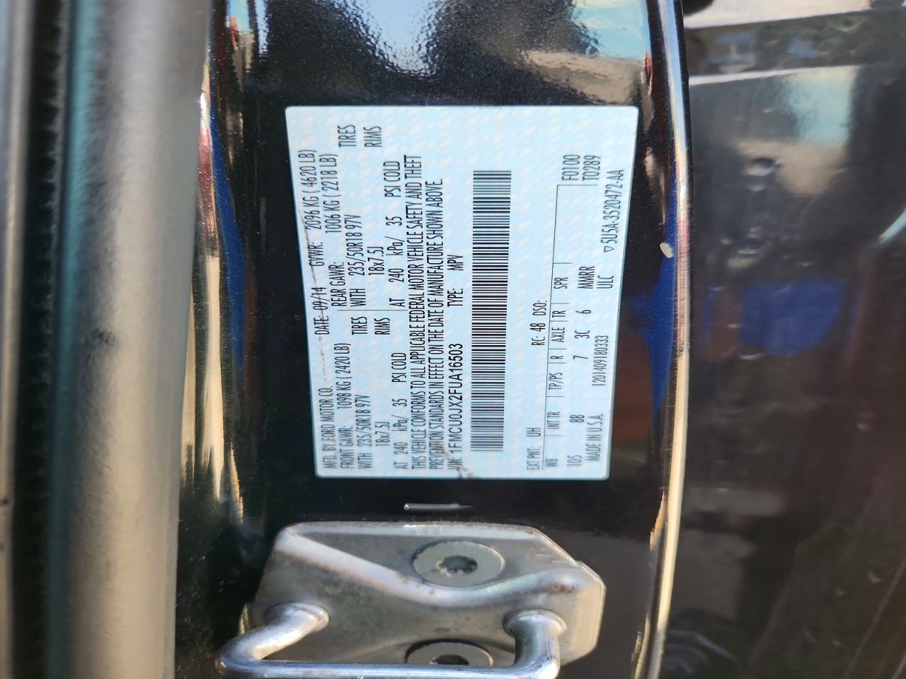 2015 Ford Escape Titanium Black vin: 1FMCU0JX2FUA16503