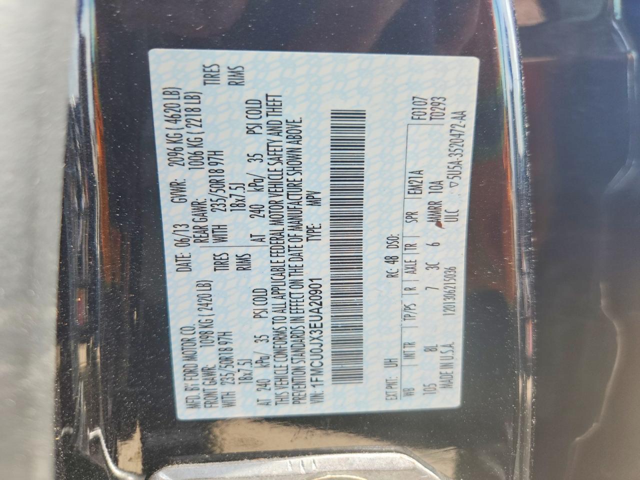 2014 Ford Escape Titanium Black vin: 1FMCU0JX3EUA20901