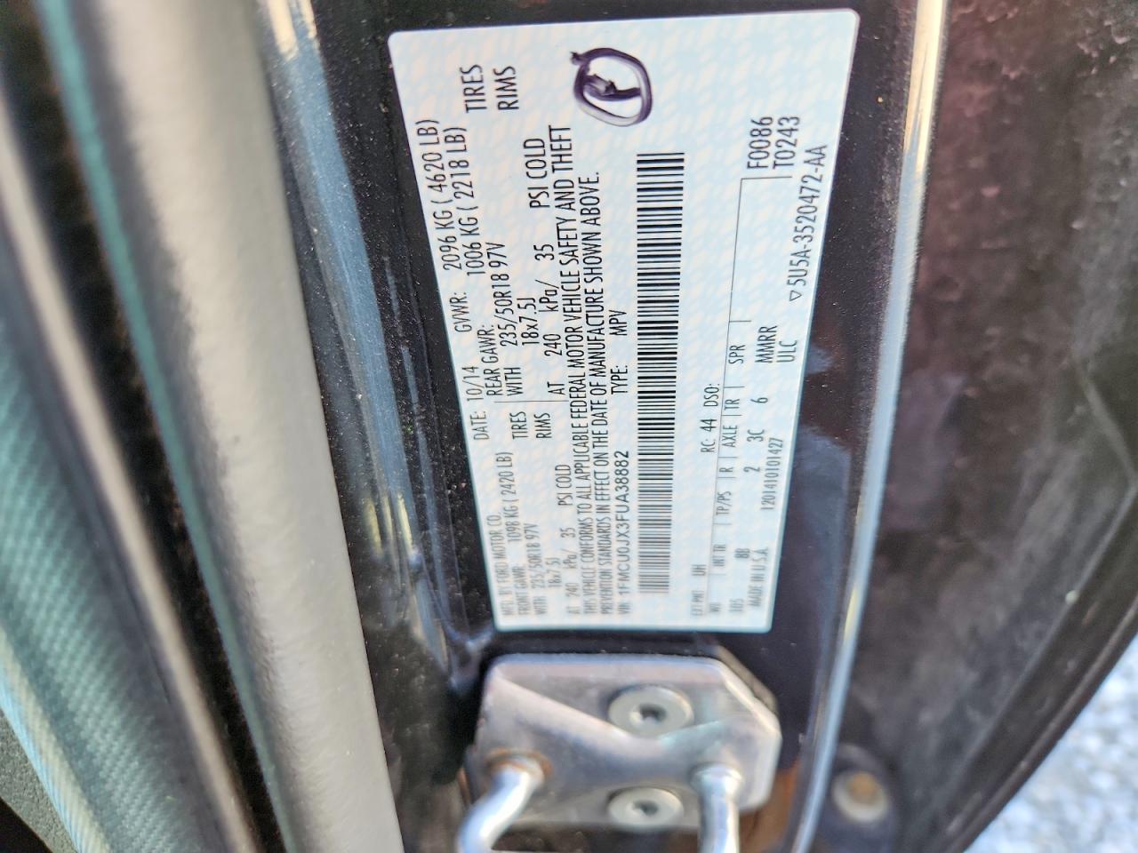 2015 Ford Escape Titanium Черный vin: 1FMCU0JX3FUA38882