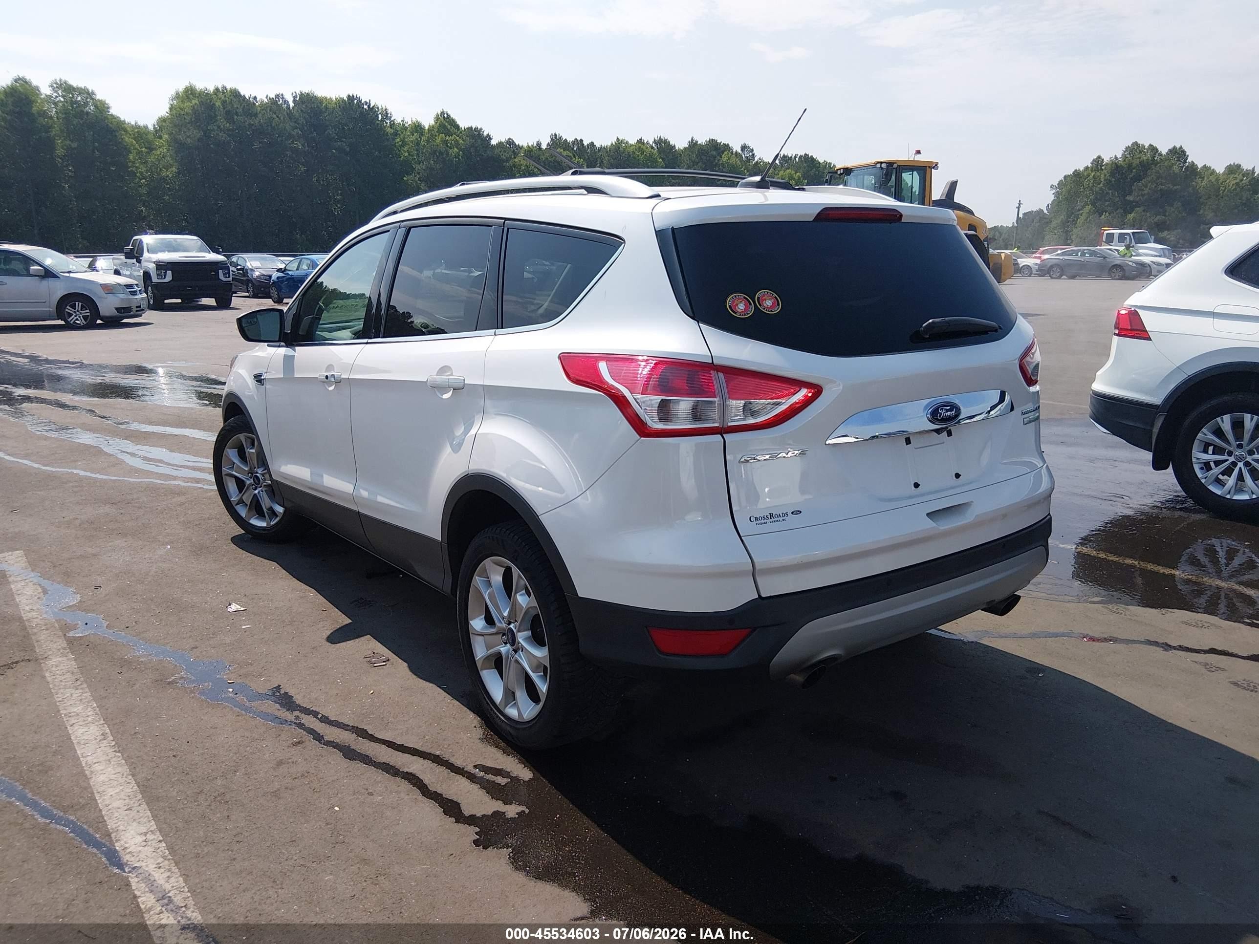 2014 Ford Escape Titanium Белый vin: 1FMCU0JX4EUC81373