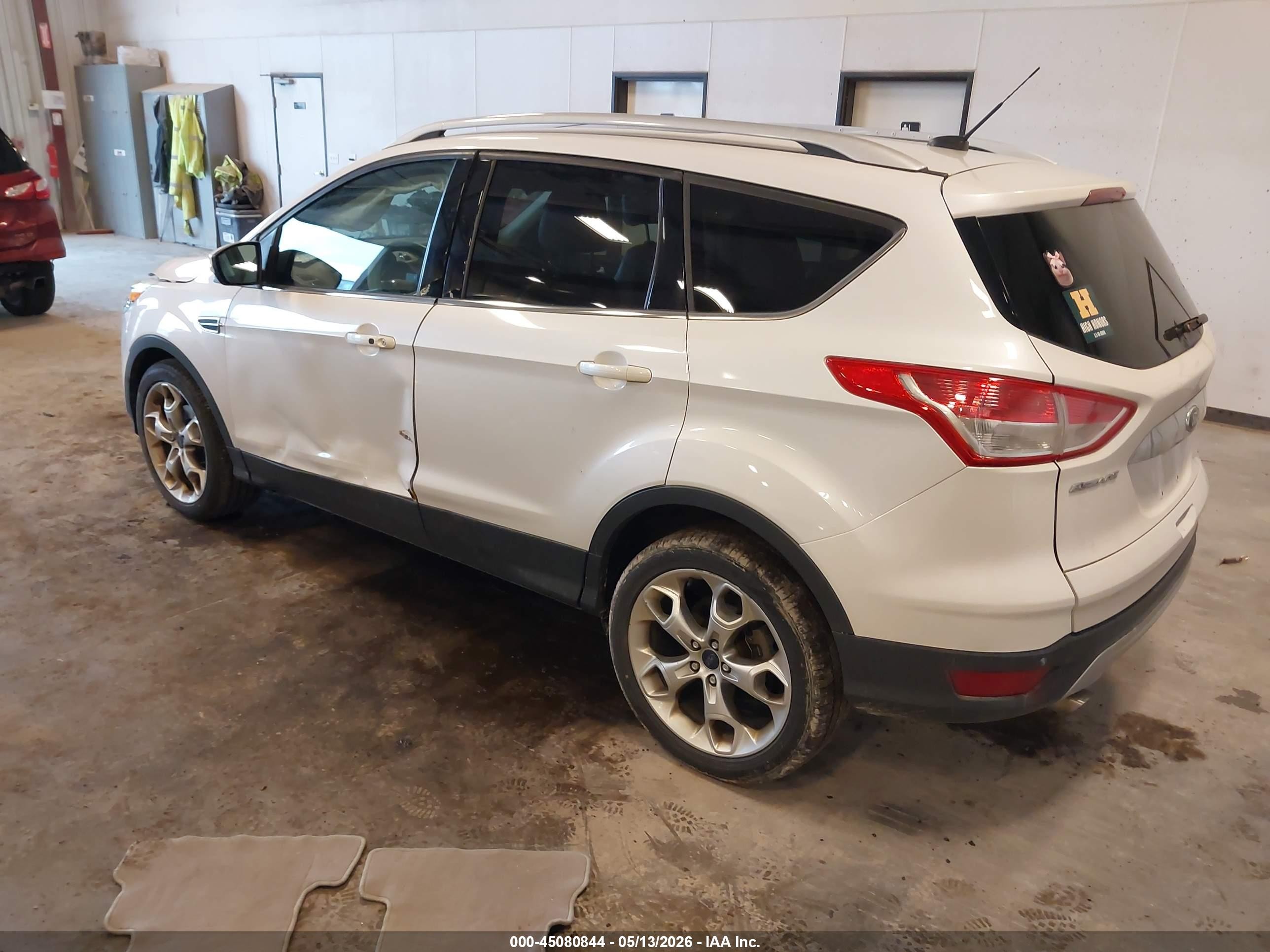 2014 Ford Escape Titanium White vin: 1FMCU0JX4EUE50372