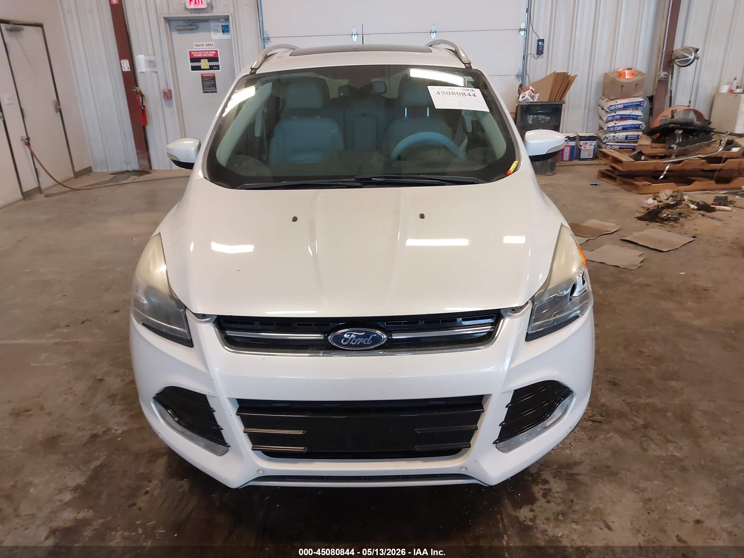 2014 Ford Escape Titanium White vin: 1FMCU0JX4EUE50372
