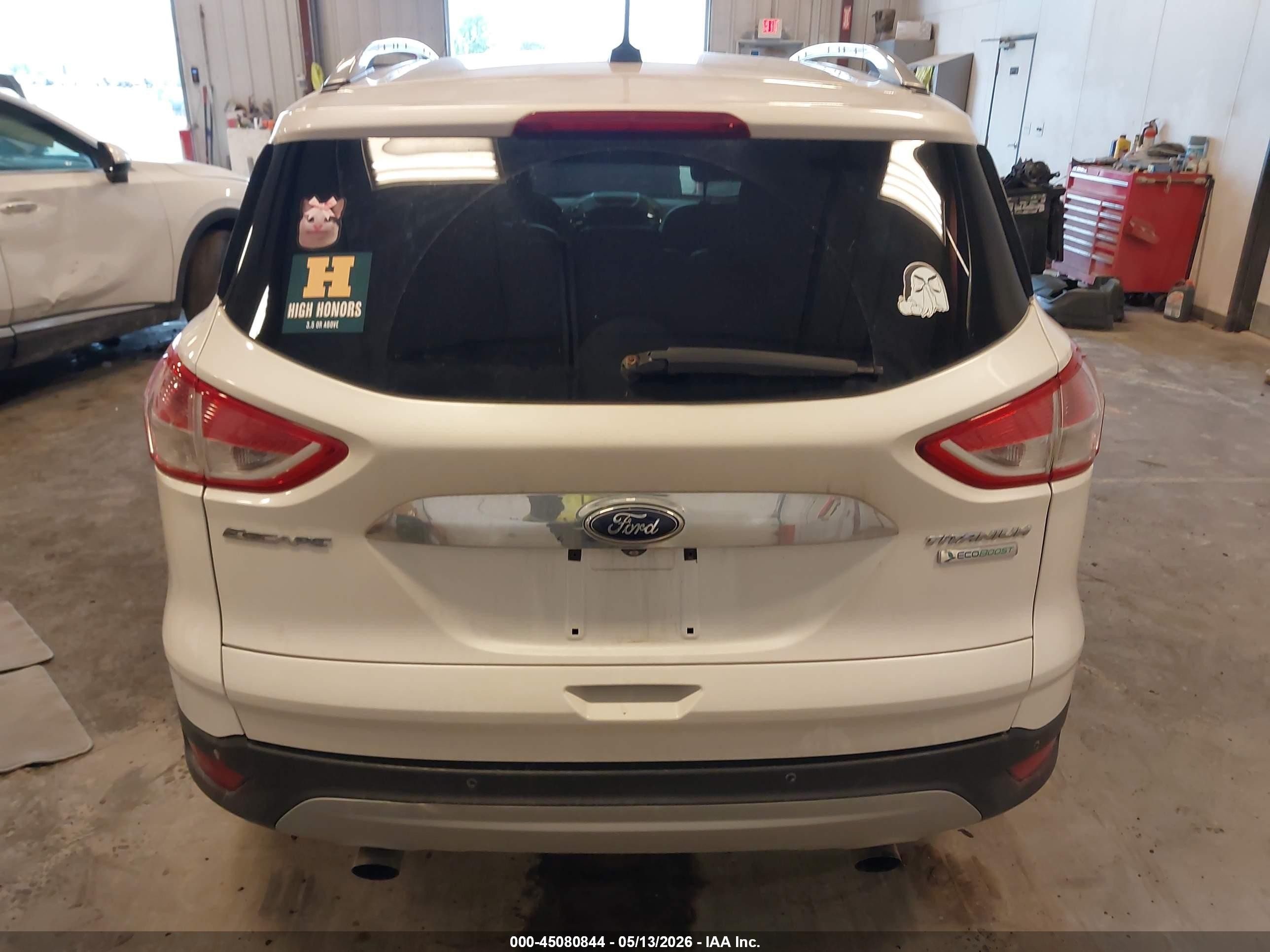 2014 Ford Escape Titanium White vin: 1FMCU0JX4EUE50372