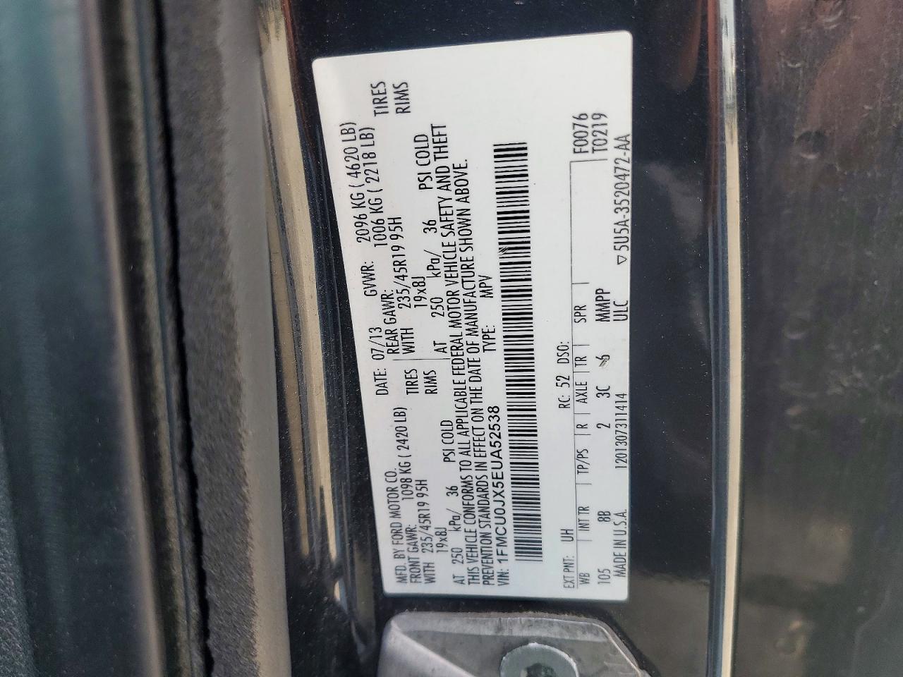 2014 Ford Escape Titanium Black vin: 1FMCU0JX5EUA52538