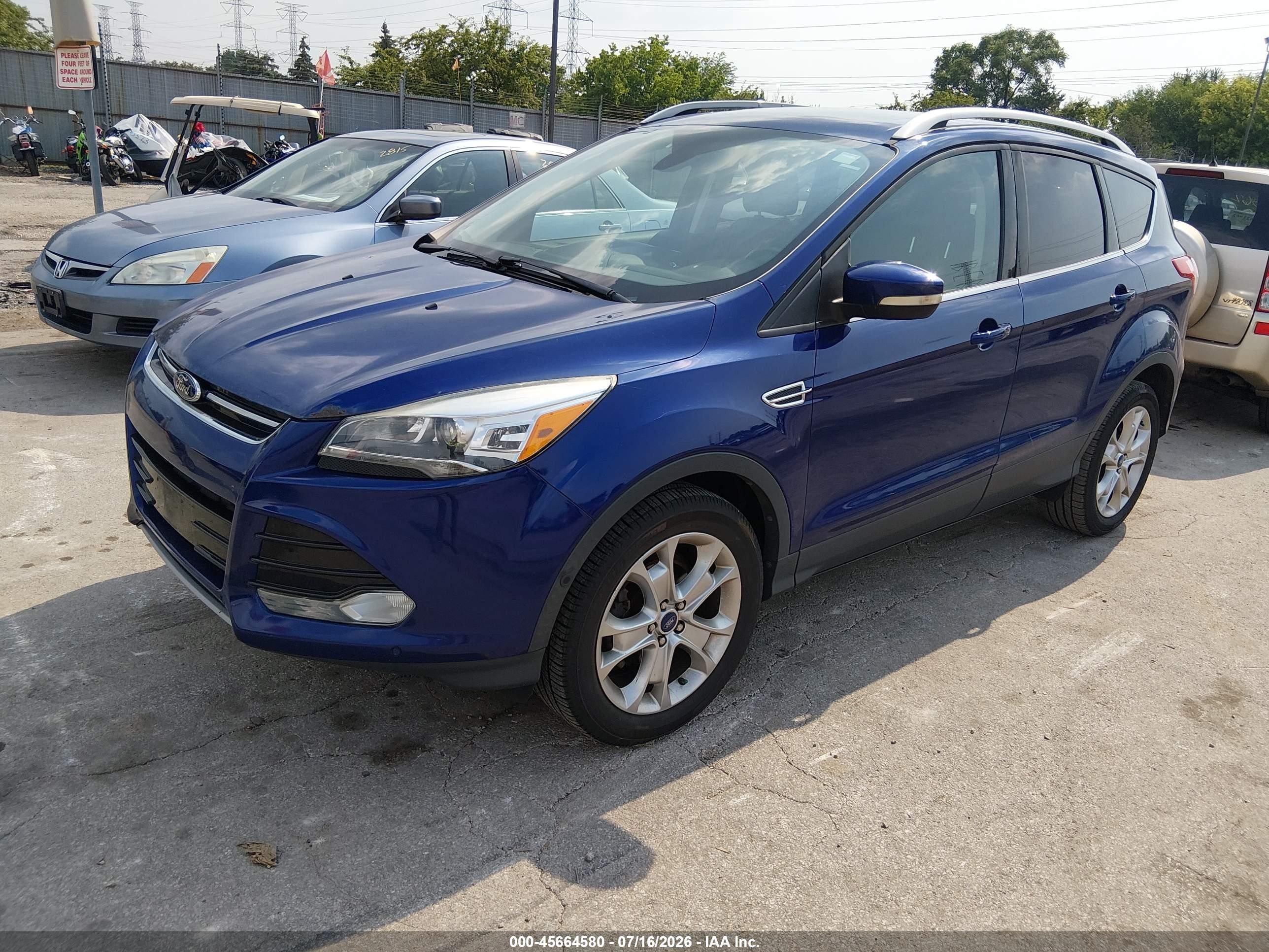 2014 Ford Escape Titanium Синий vin: 1FMCU0JX6EUA98296