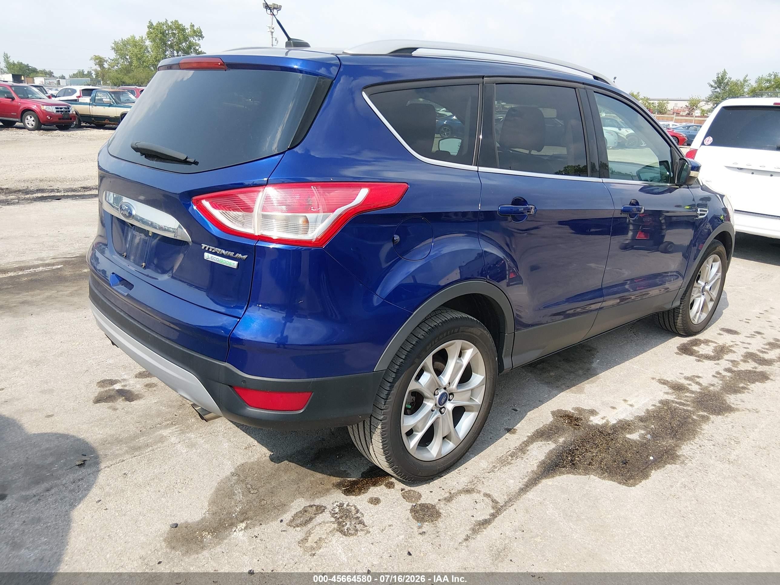 2014 Ford Escape Titanium Синий vin: 1FMCU0JX6EUA98296