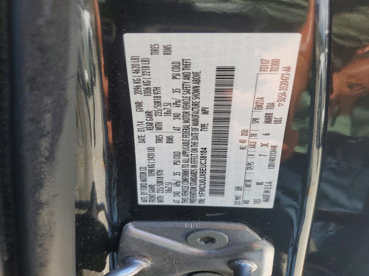 2014 Ford Escape Titanium Black vin: 1FMCU0JX6EUC38184