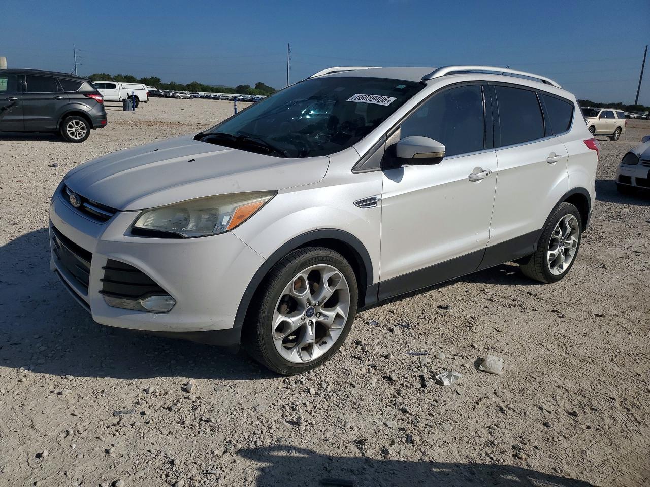 2014 Ford Escape Titanium White vin: 1FMCU0JX6EUC44471