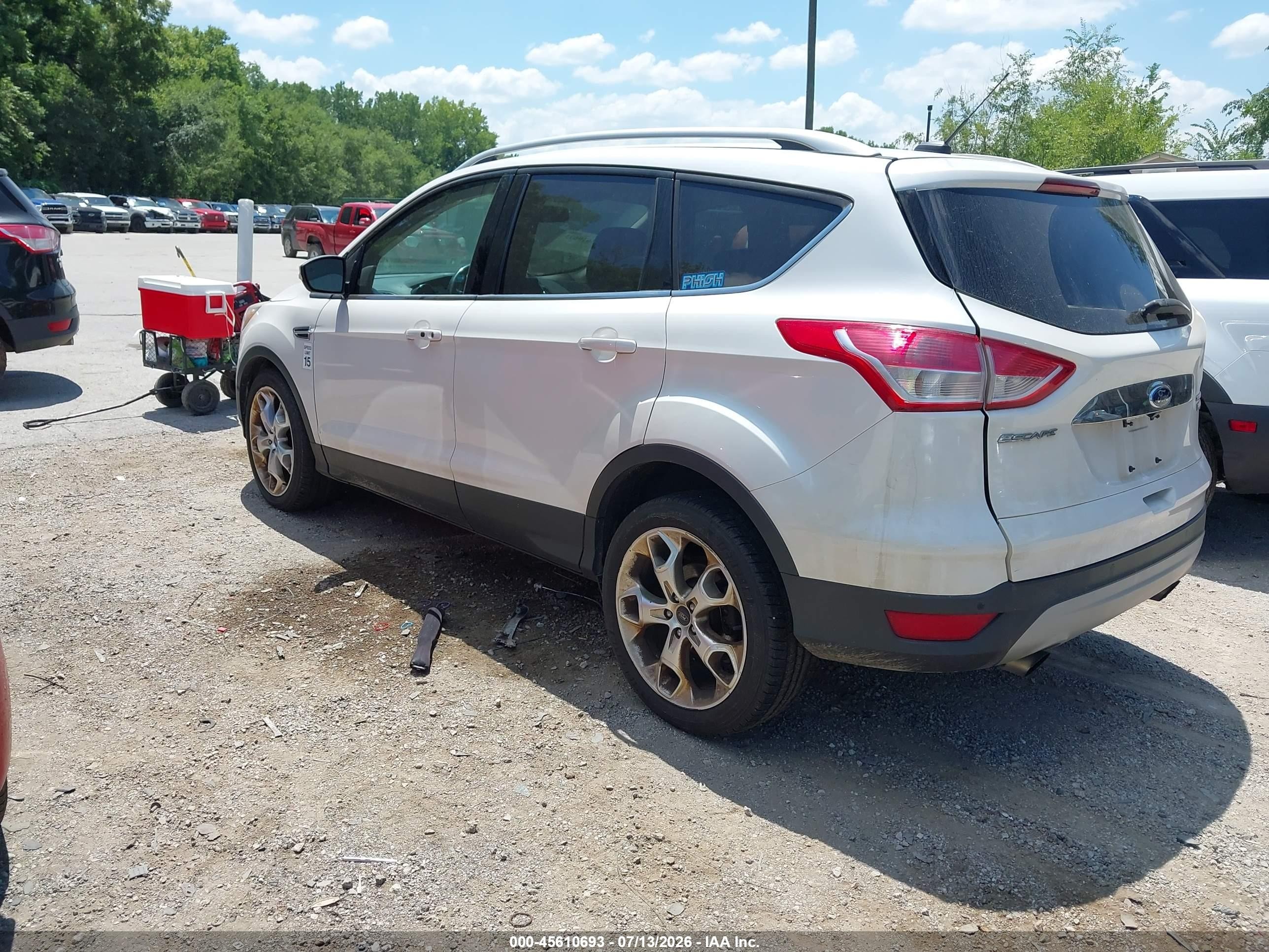 2014 Ford Escape Titanium Белый vin: 1FMCU0JX6EUE37753