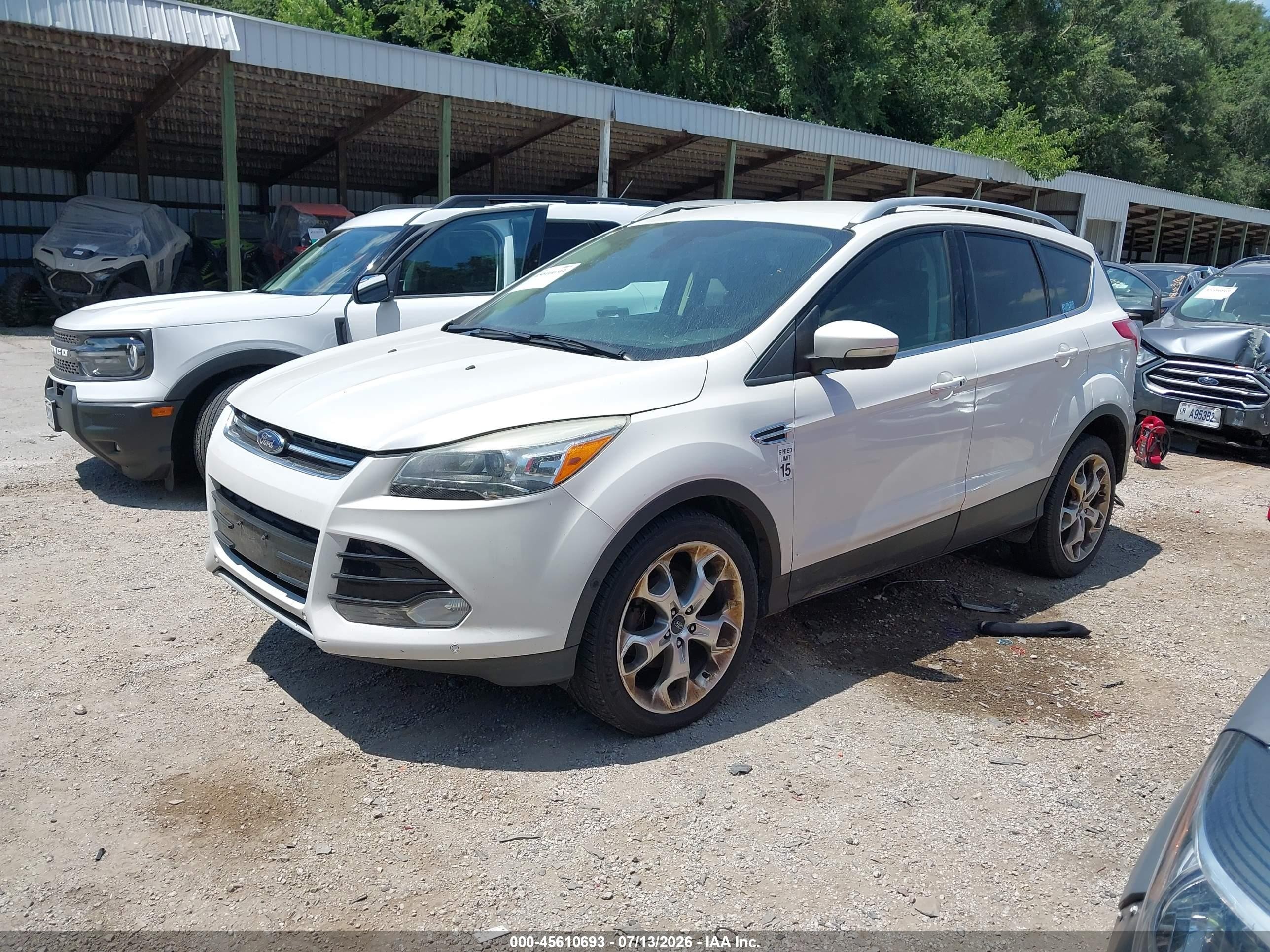 2014 Ford Escape Titanium Белый vin: 1FMCU0JX6EUE37753