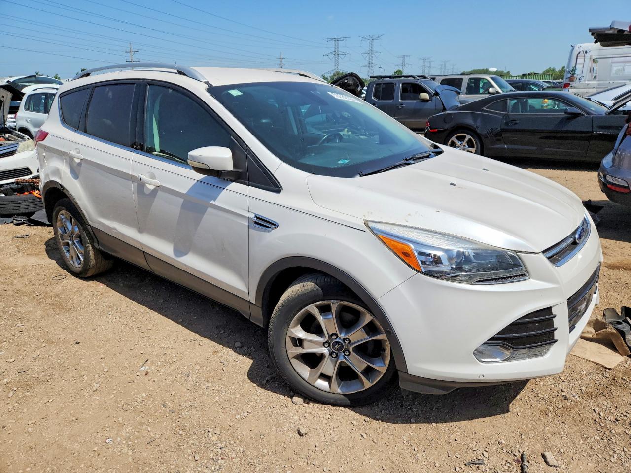2014 Ford Escape Titanium White vin: 1FMCU0JX7EUA44506