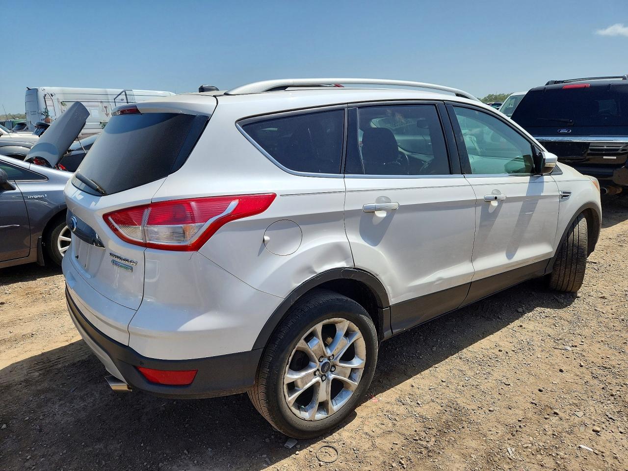 2014 Ford Escape Titanium White vin: 1FMCU0JX7EUA44506