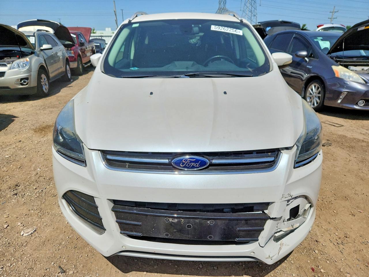 2014 Ford Escape Titanium White vin: 1FMCU0JX7EUA44506