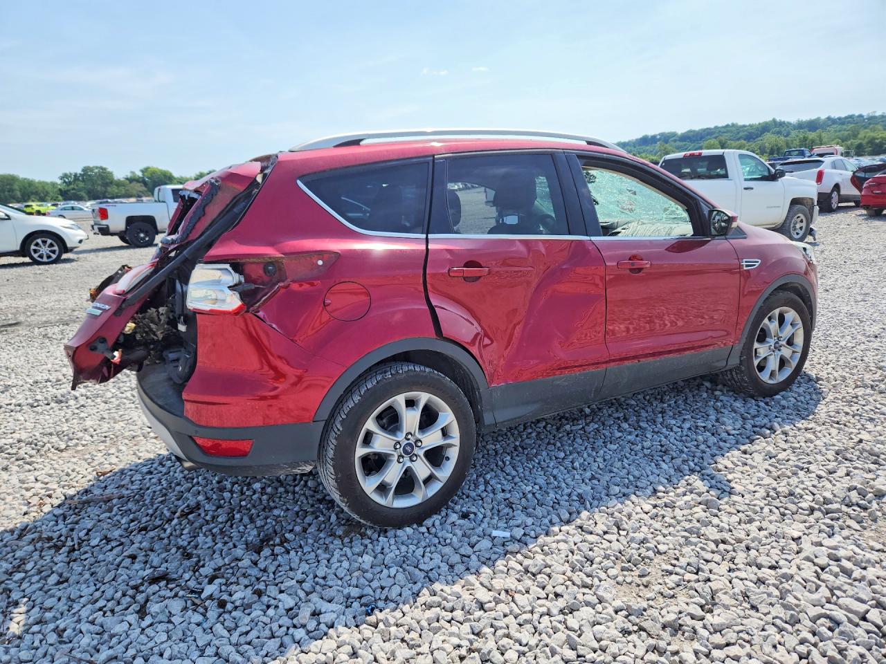 2014 Ford Escape Titanium Red vin: 1FMCU0JX7EUA50970